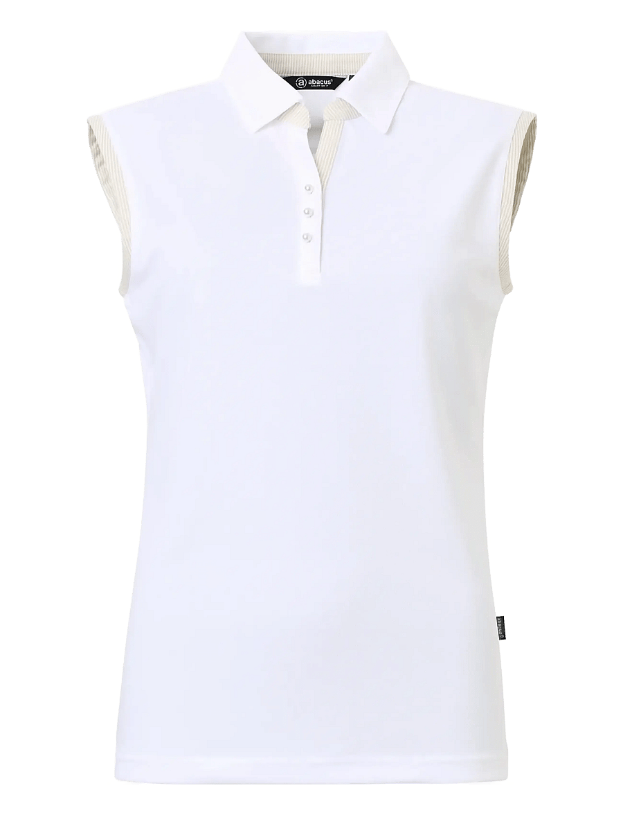 Abacus - Lds Bovey drycool sleeveless - oberteile & t-shirts - white/lt.sand - 1
