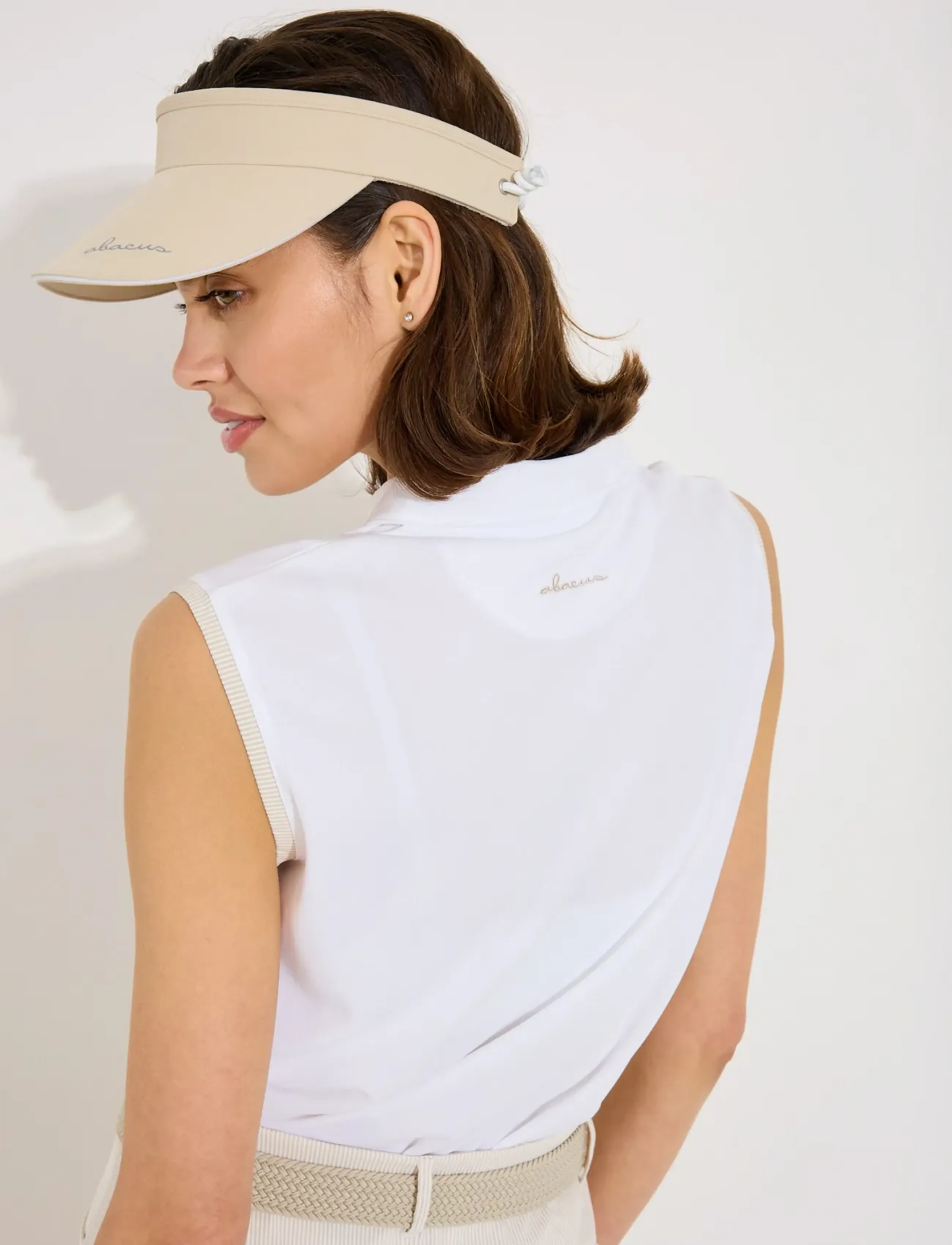 Abacus - Lds Bovey drycool sleeveless - polos - white/lt.sand - 2