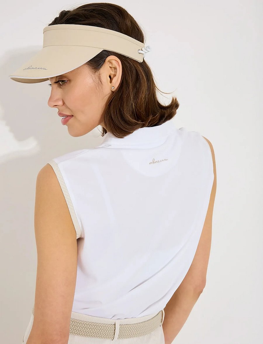 Abacus - Lds Bovey drycool sleeveless - oberteile & t-shirts - white/lt.sand - 2