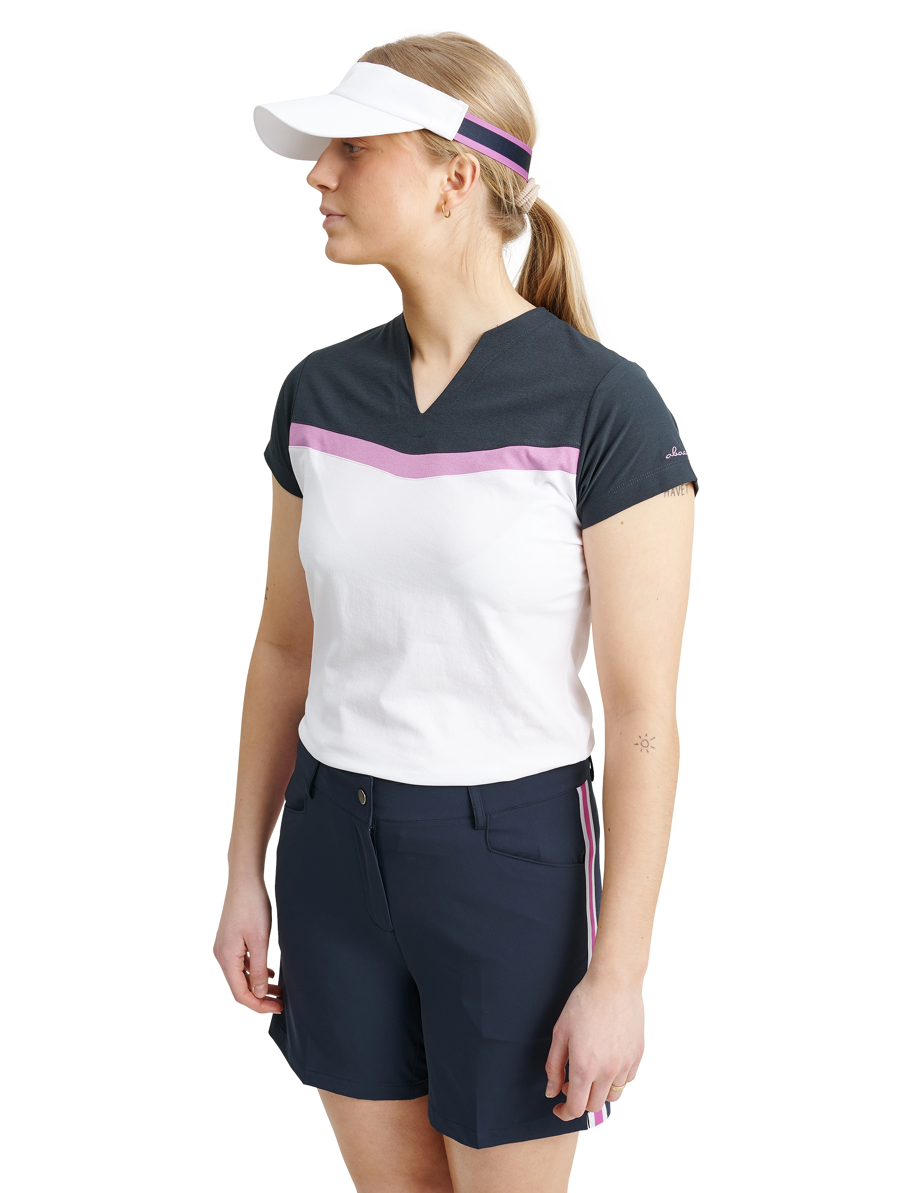 Abacus - Lds Erin cupsleeve - white/iris - 2