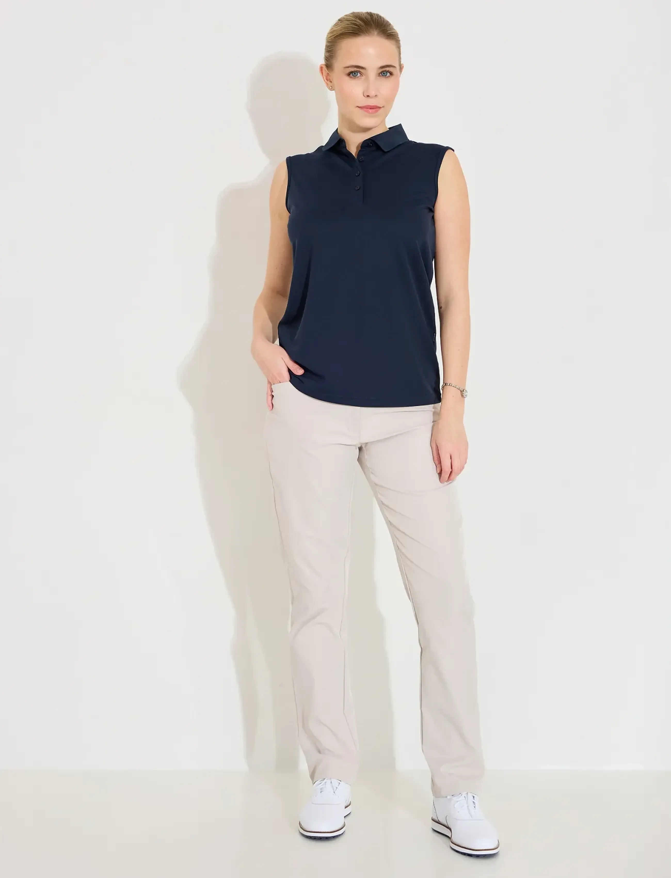 Abacus - Lds Cray drycool sleeveless - oberteile & t-shirts - navy - 3