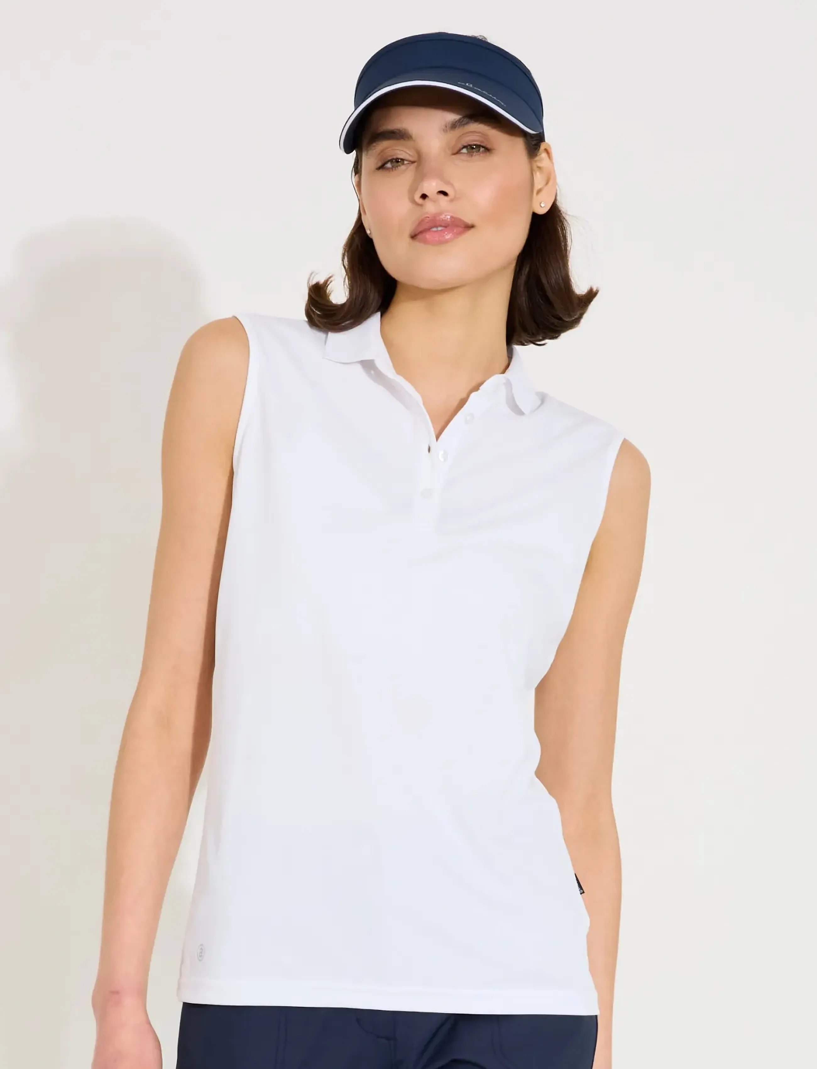 Abacus Lds Cray Drycool Sleeveless, Kvinder, Ærmeløs Polo Shirt, Hvid, Str: M