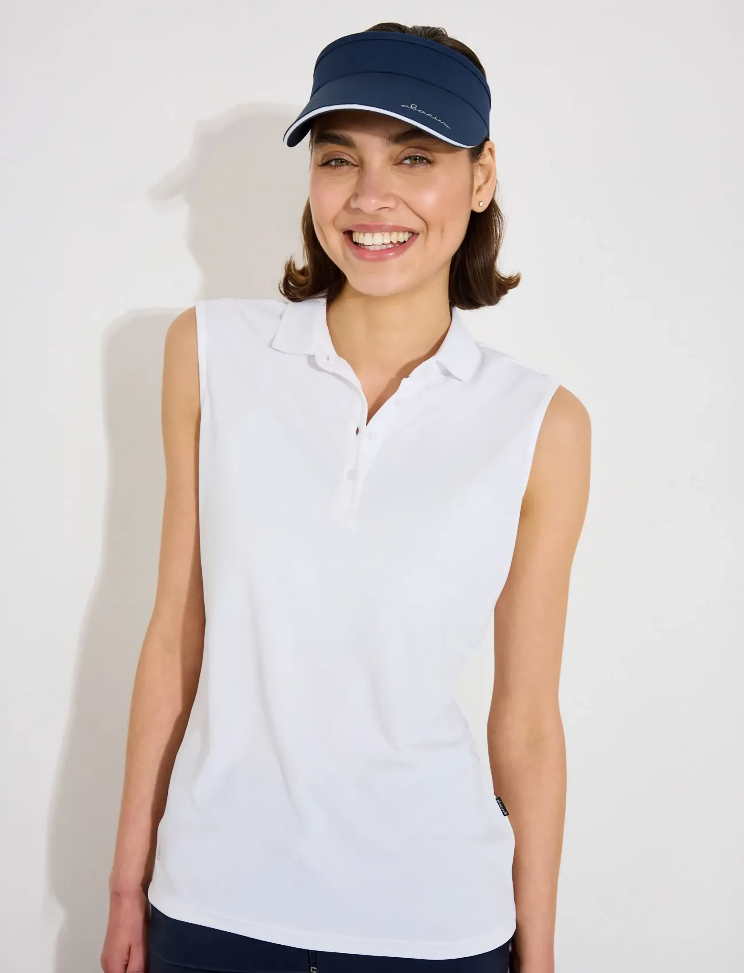 Abacus - Lds Cray drycool sleeveless - alussärgid ja t-särgid - white - 3