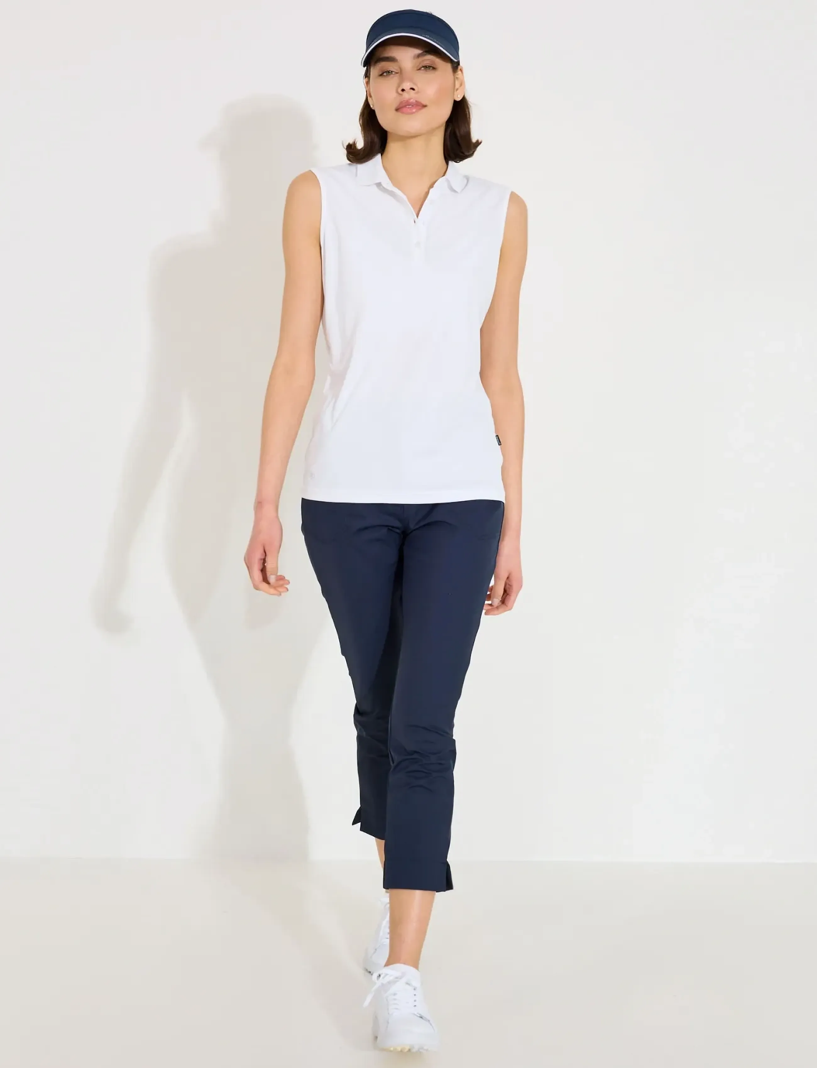 Abacus - Lds Cray drycool sleeveless - alussärgid ja t-särgid - white - 5