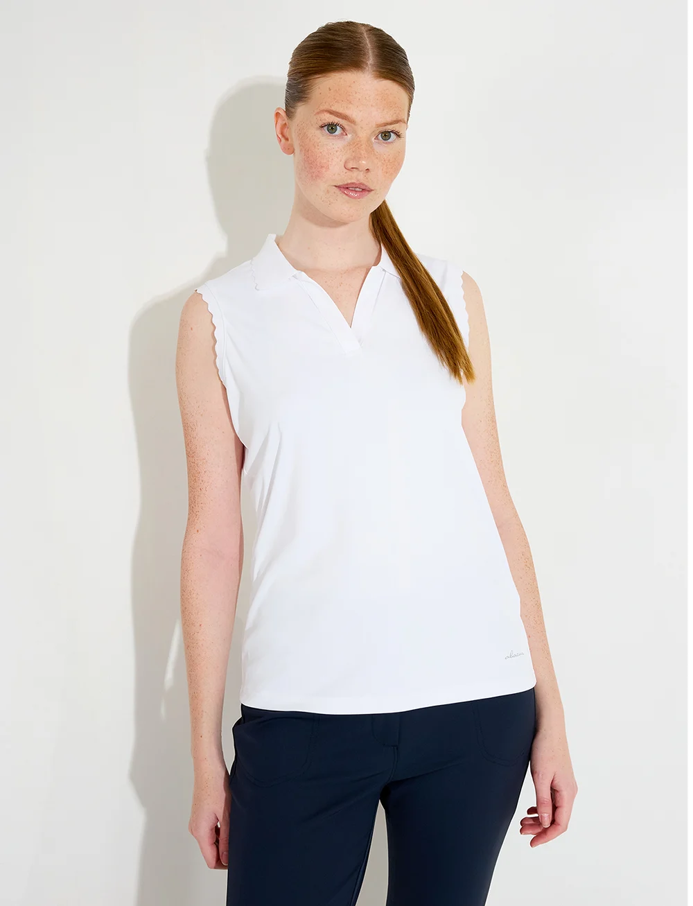 Abacus - Lds Victoria drycool sleeveless - alussärgid ja t-särgid - white - 0