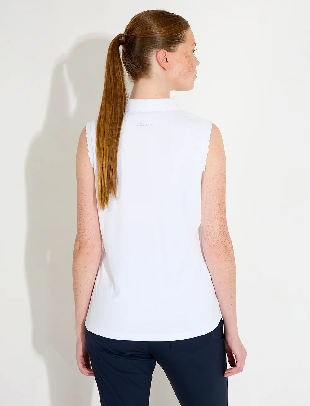 Abacus - Lds Victoria drycool sleeveless - alussärgid ja t-särgid - white - 2