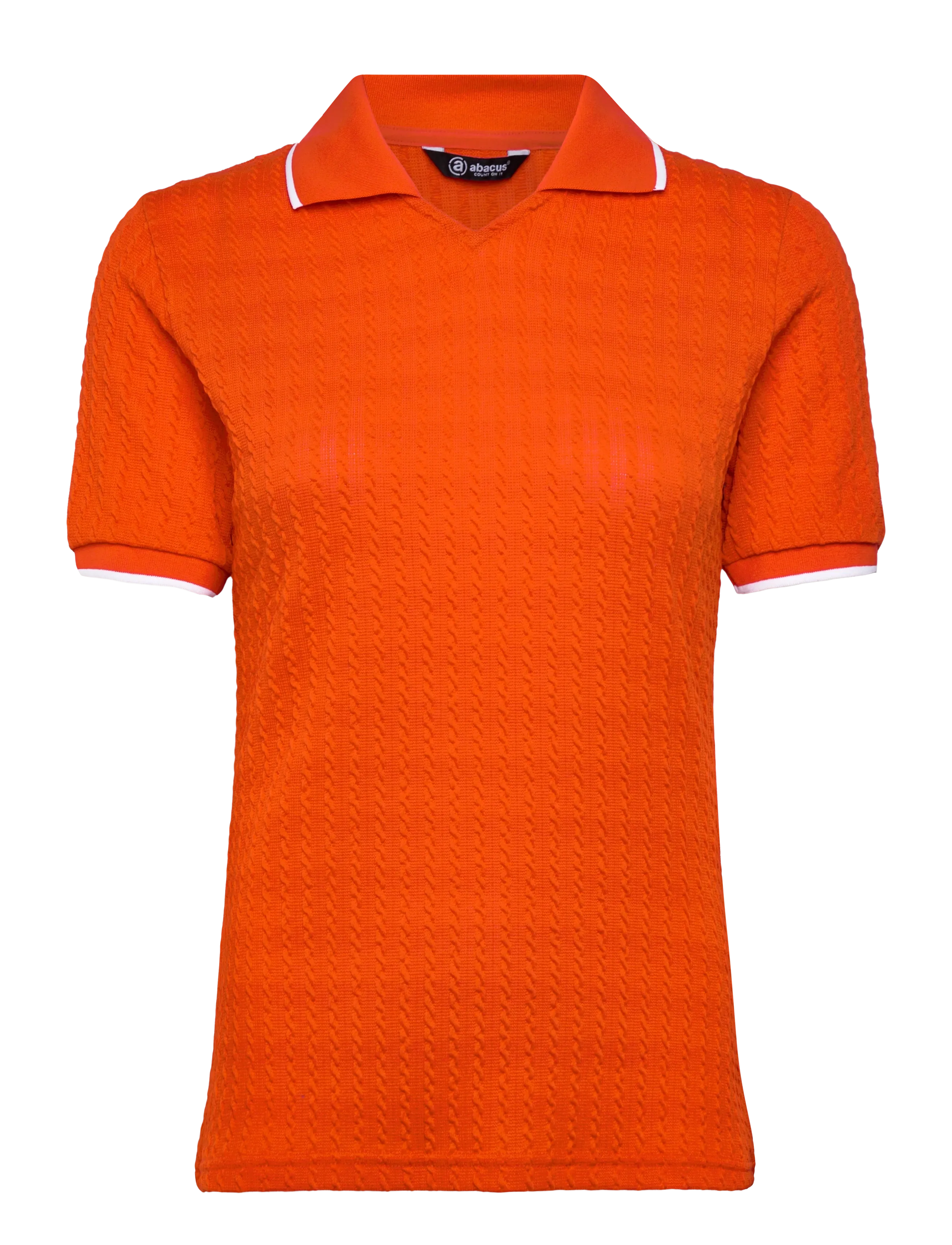 Abacus Lds Sand Halfsleeve, Kvinder, Strikket Poloshirt, Orange, Str: XS