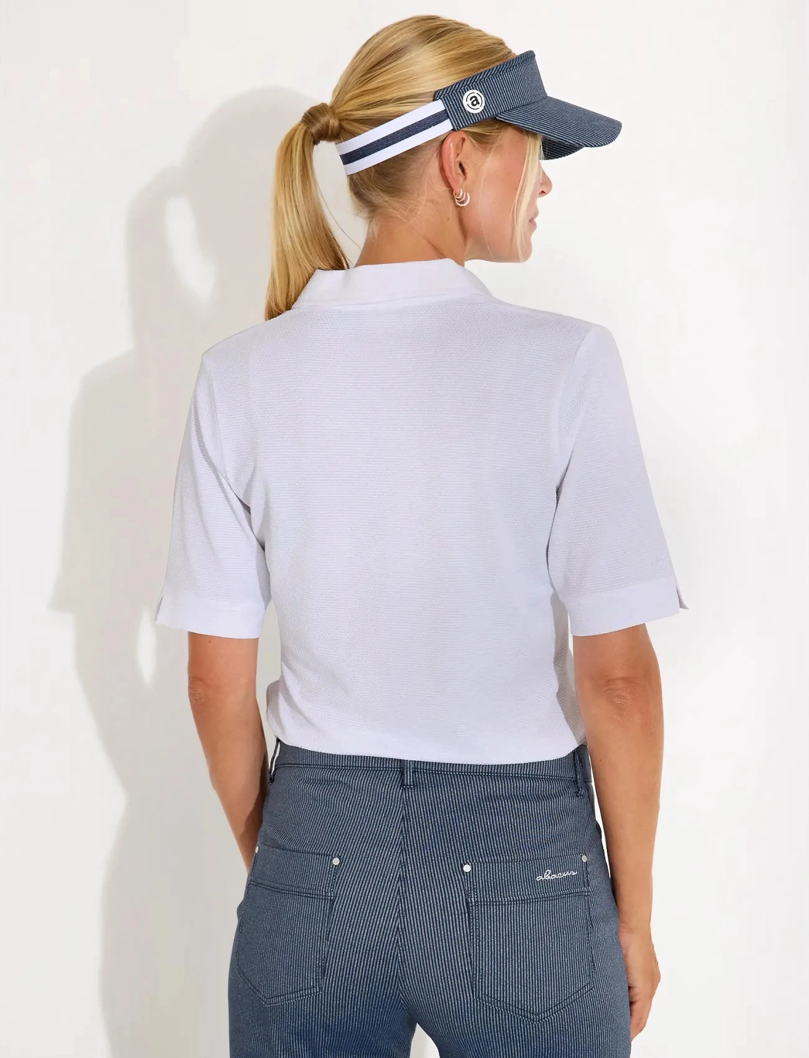 Abacus - Lds Bovey halfsleeve - oberteile & t-shirts - white/navy - 2