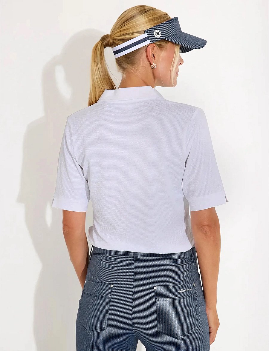 Abacus - Lds Bovey halfsleeve - oberteile & t-shirts - white/navy - 2