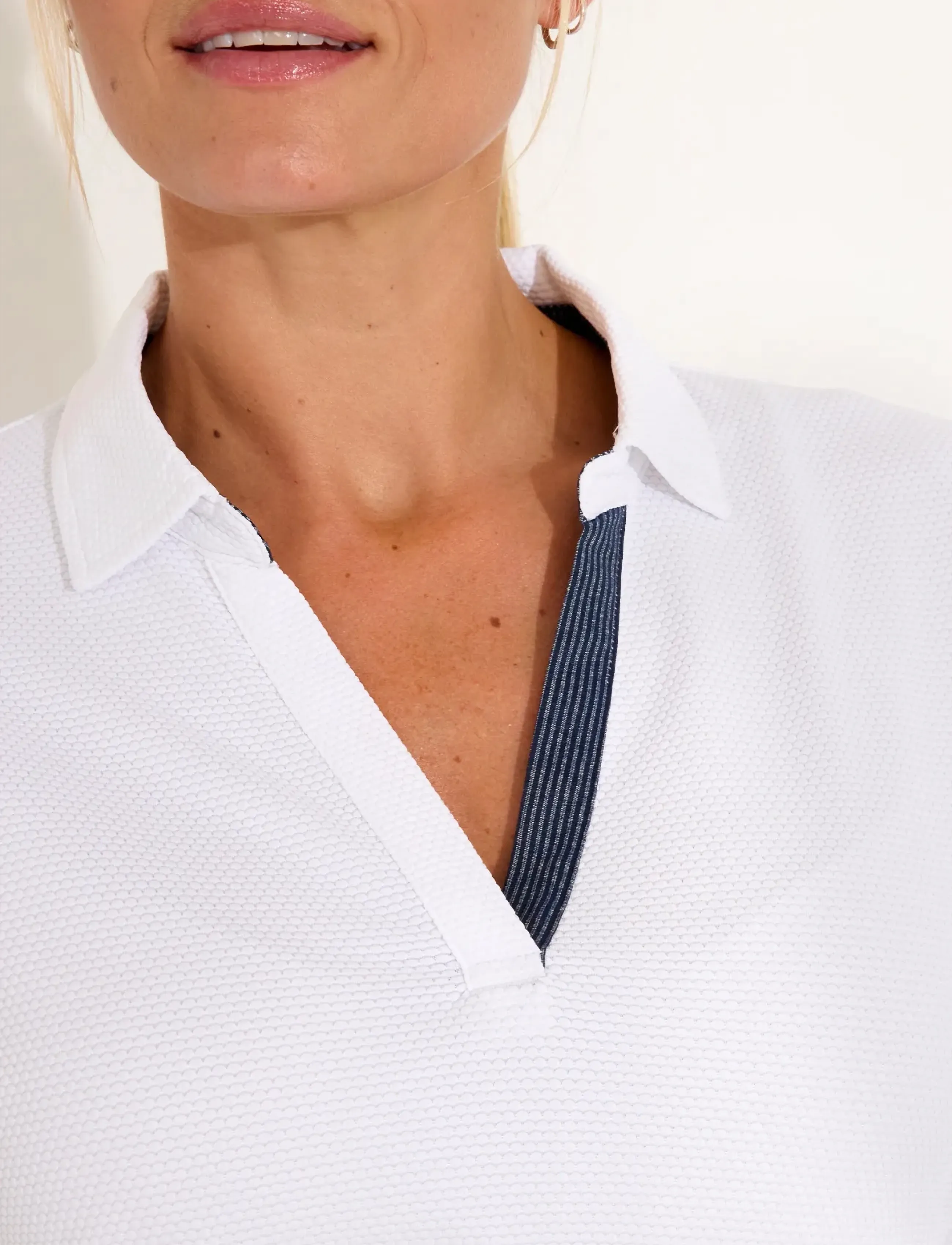 Abacus - Lds Bovey halfsleeve - oberteile & t-shirts - white/navy - 5