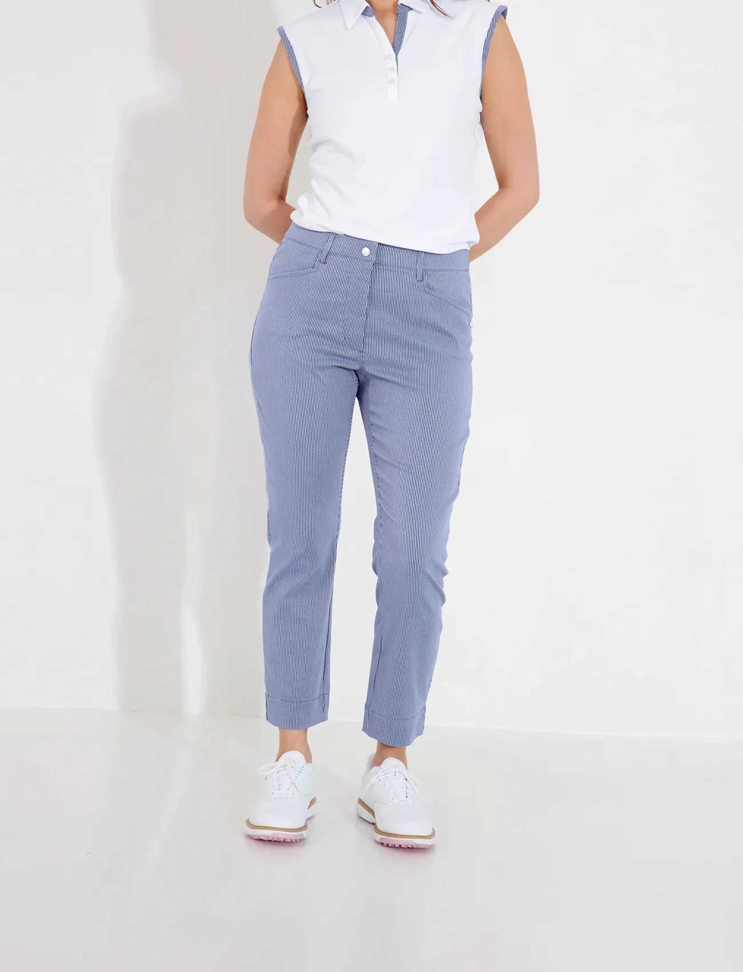 Abacus Lds Bovey 7/8 Trousers, 36, Sport Pants, Blau - Golf Frauen