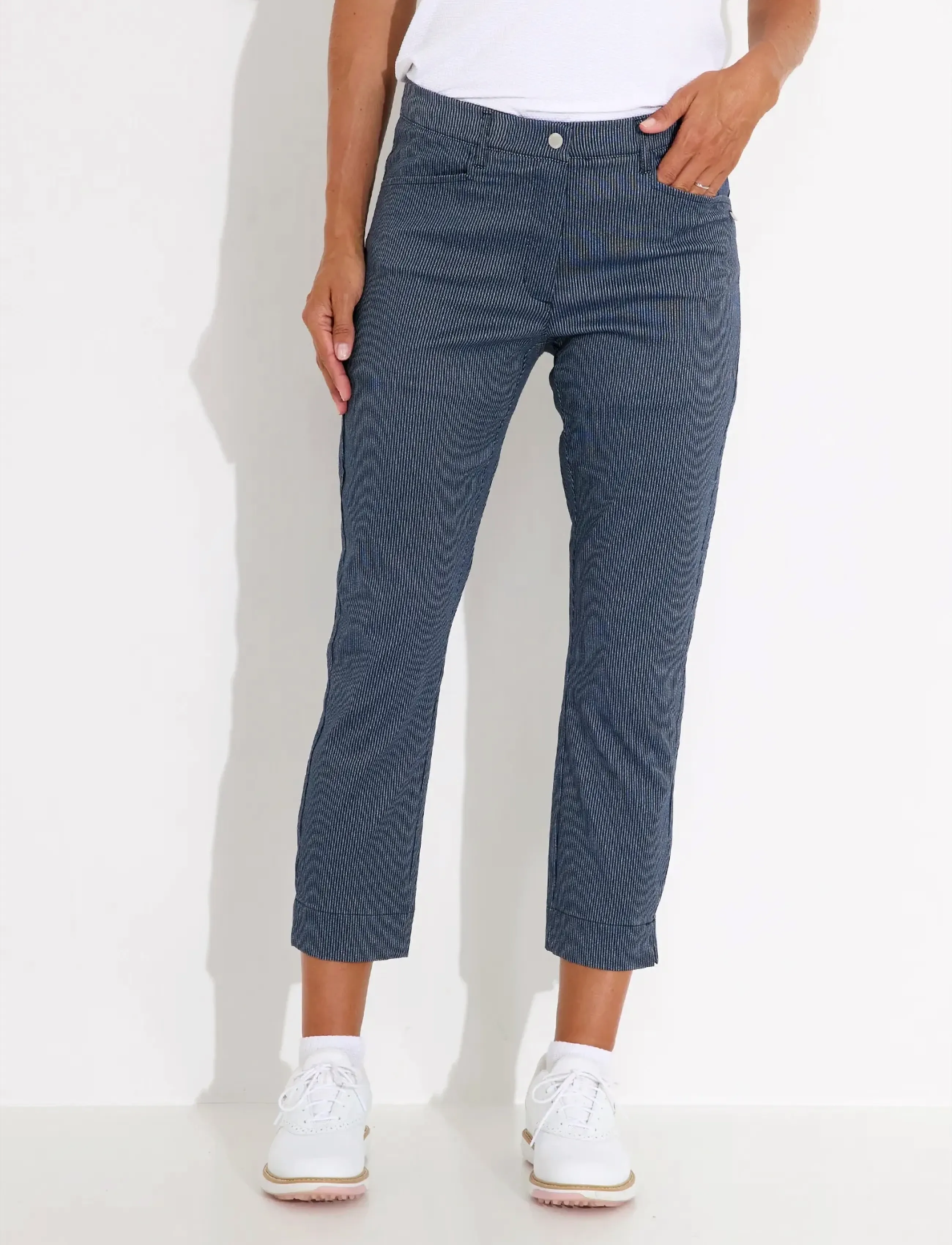 Abacus Lds Bovey 7/8 Trousers, 42, Sport Pants, Marineblau - Golf Frauen