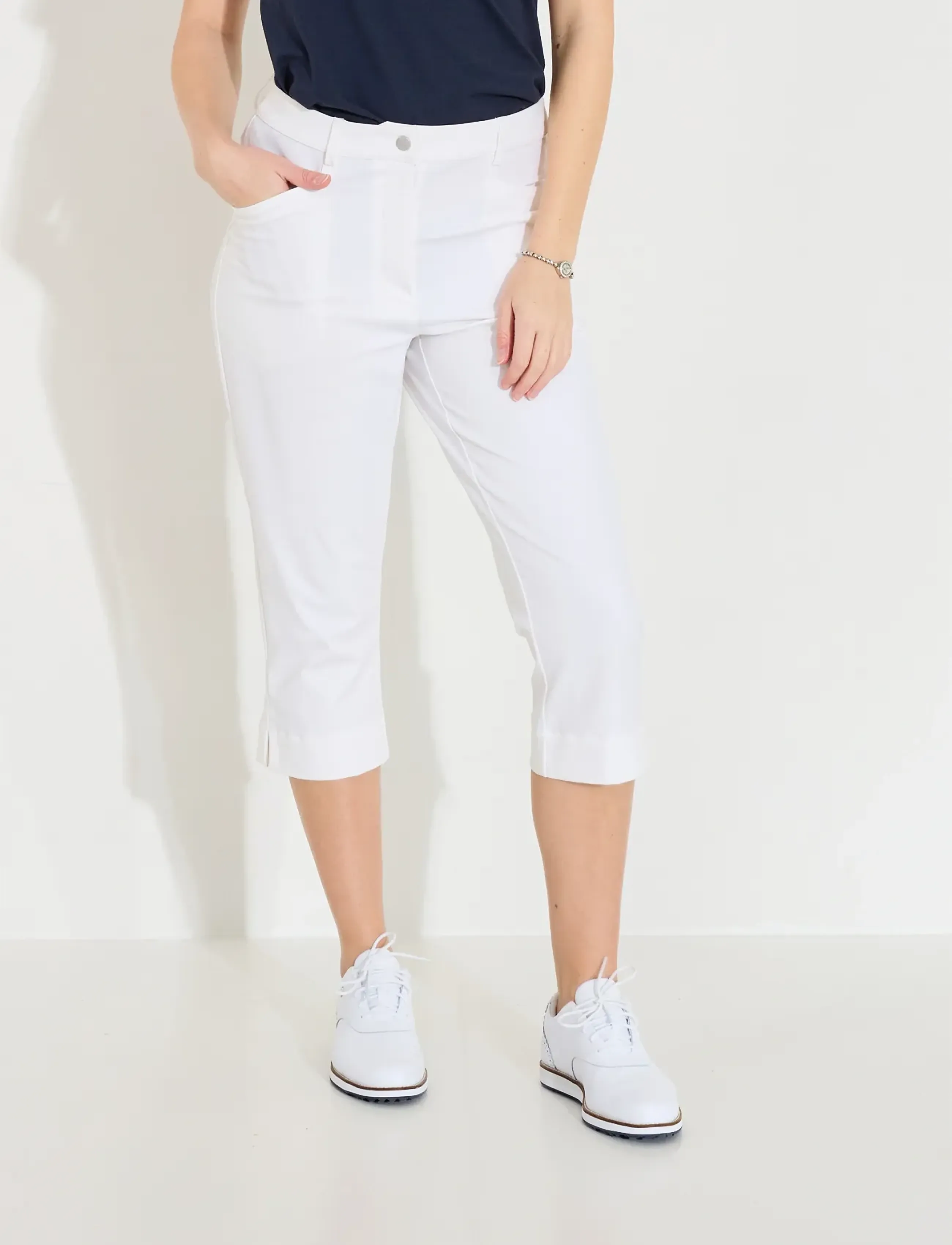 Abacus Lds Elite Capri, 40, White, Bukser > Capri-Bukser, Dame