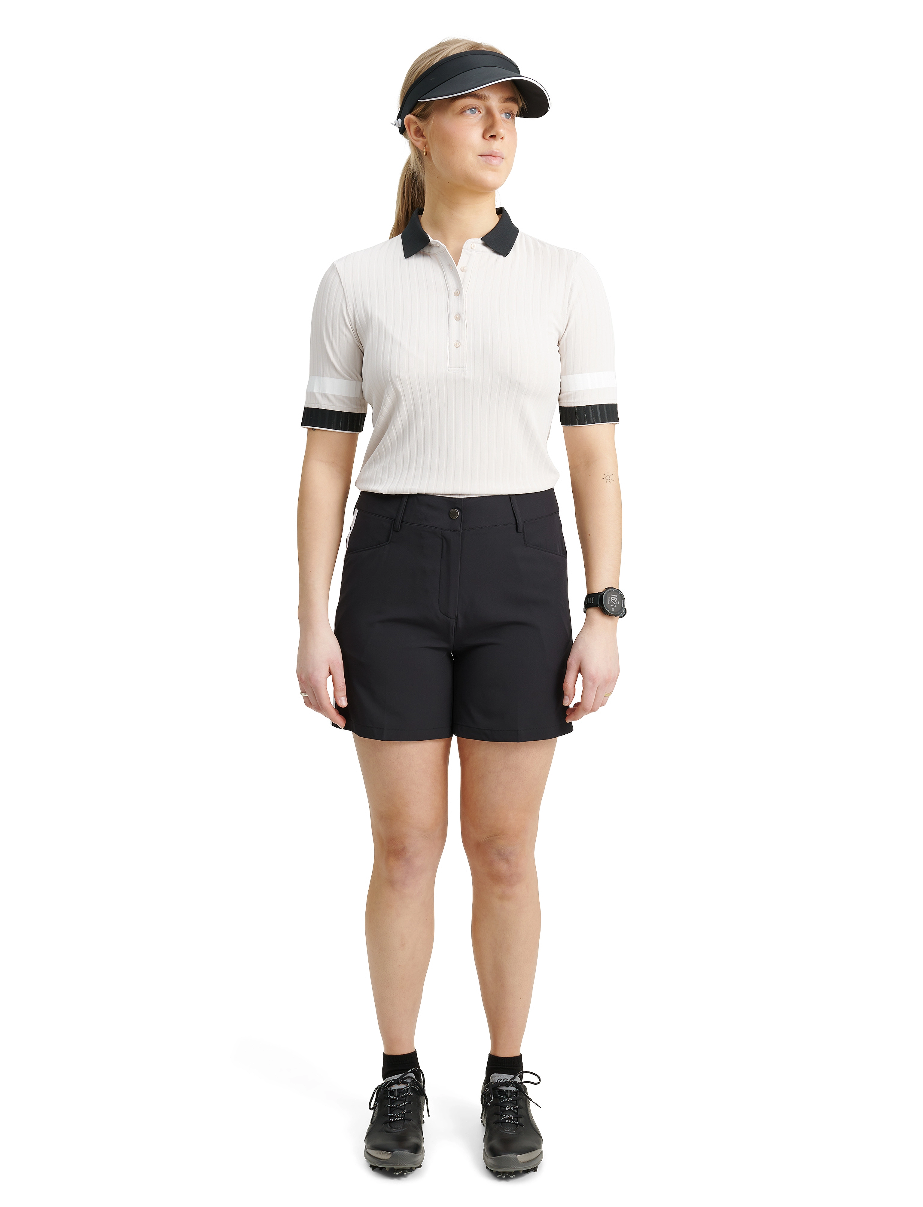 Abacus Lds Brook Stripe Shorts, Kvinder, Shorts, Sort, Str: 40