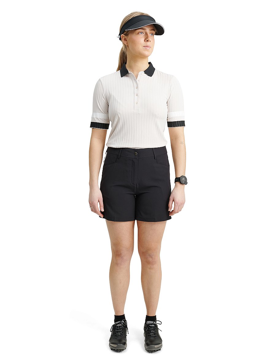 Abacus - Lds Brook stripe shorts - lühikesed golfiipüksid - black - 0