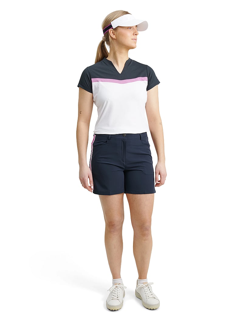 Abacus - Lds Brook stripe shorts - golfshorts - navy - 0