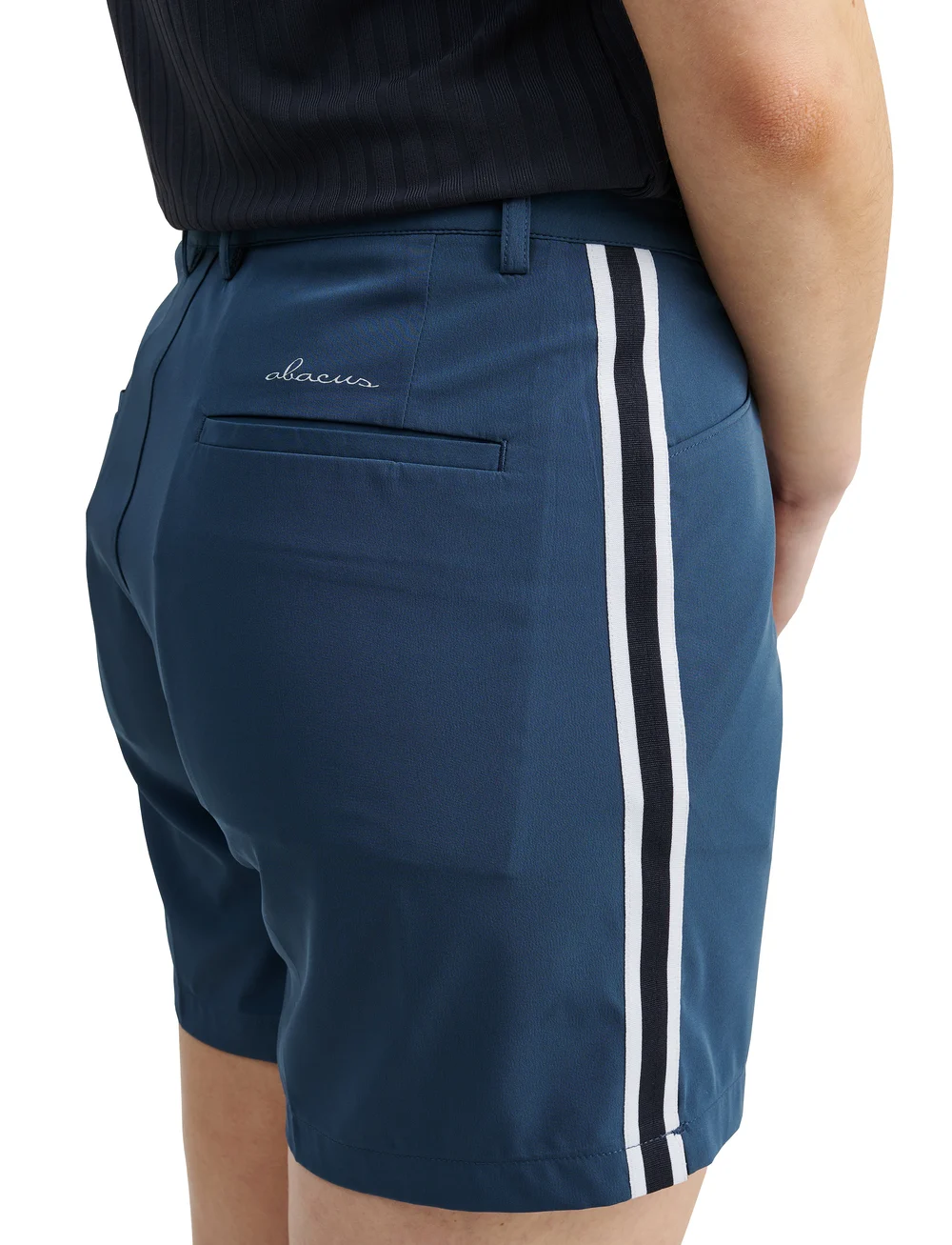 Abacus - Lds Brook stripe shorts - golfshorts - peacock blue - 3
