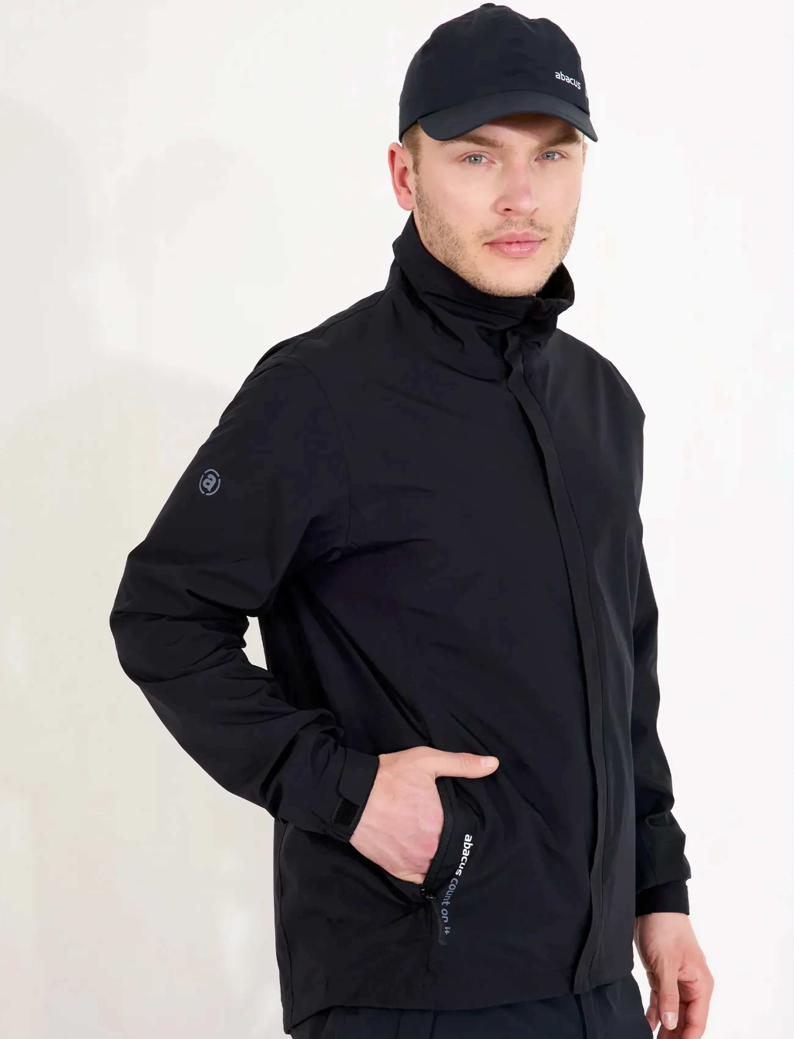 Abacus Mens Links Stretch Rainjacket, S, Sport Jackets, Schwarz - Golf Männerswear