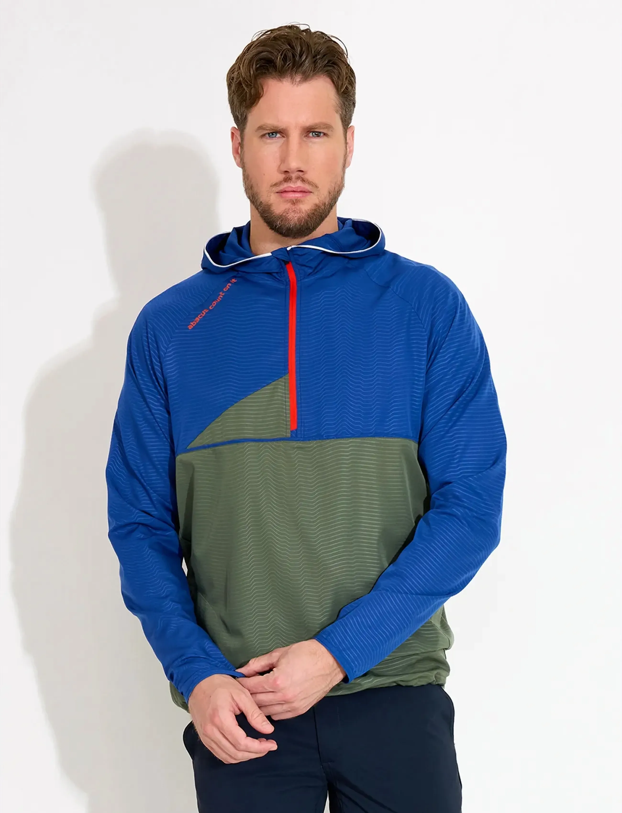 Abacus Mens Lanark Stretch Windhoodie, Mænd, Vindhættetrøje, Kakigrøn, Str: S