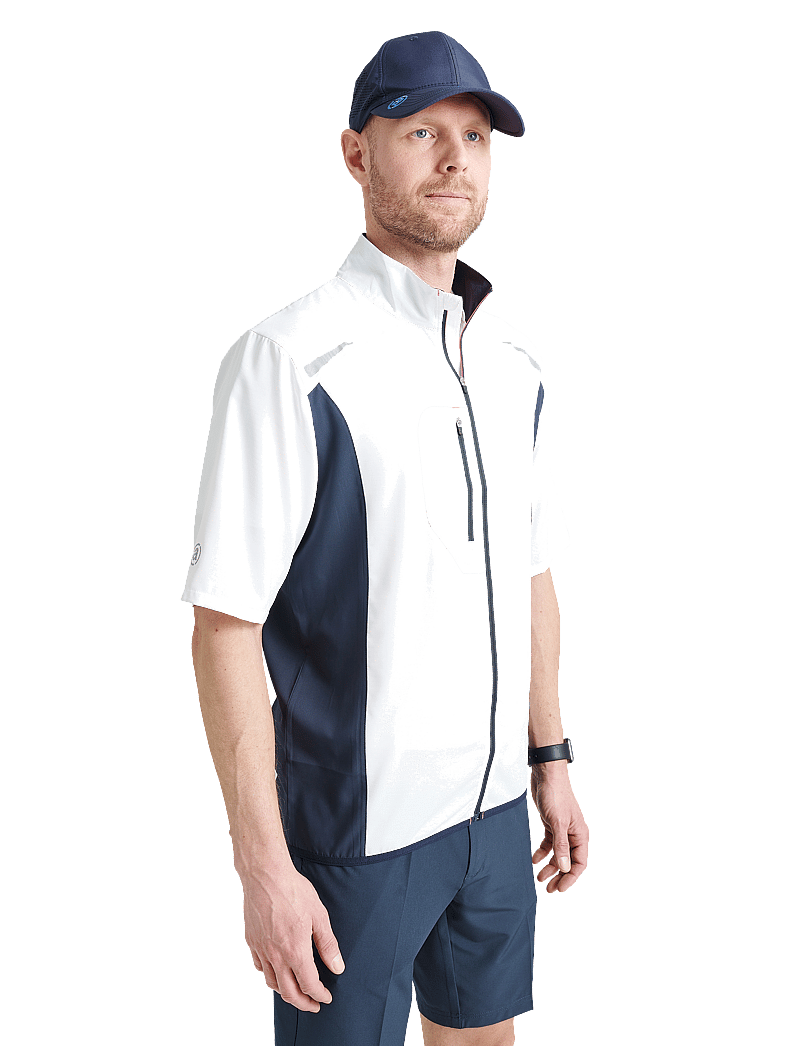 Abacus - Mens Lanark stretch windshirt - golf-jacken - white/navy - 0