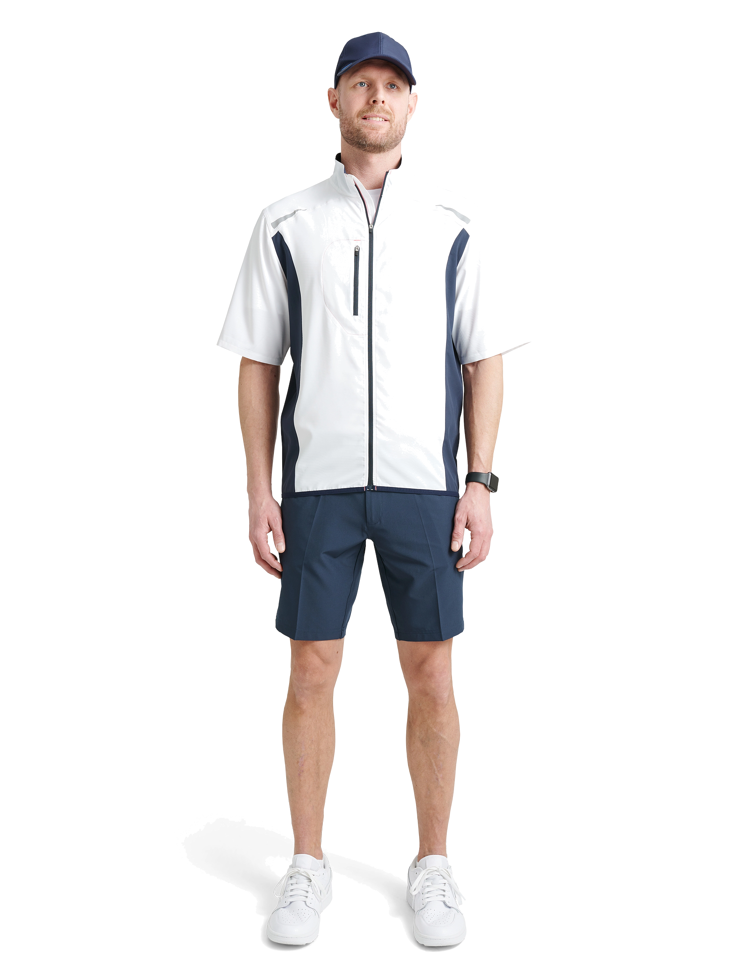 Abacus - Mens Lanark stretch windshirt - golf-jacken - white/navy - 2