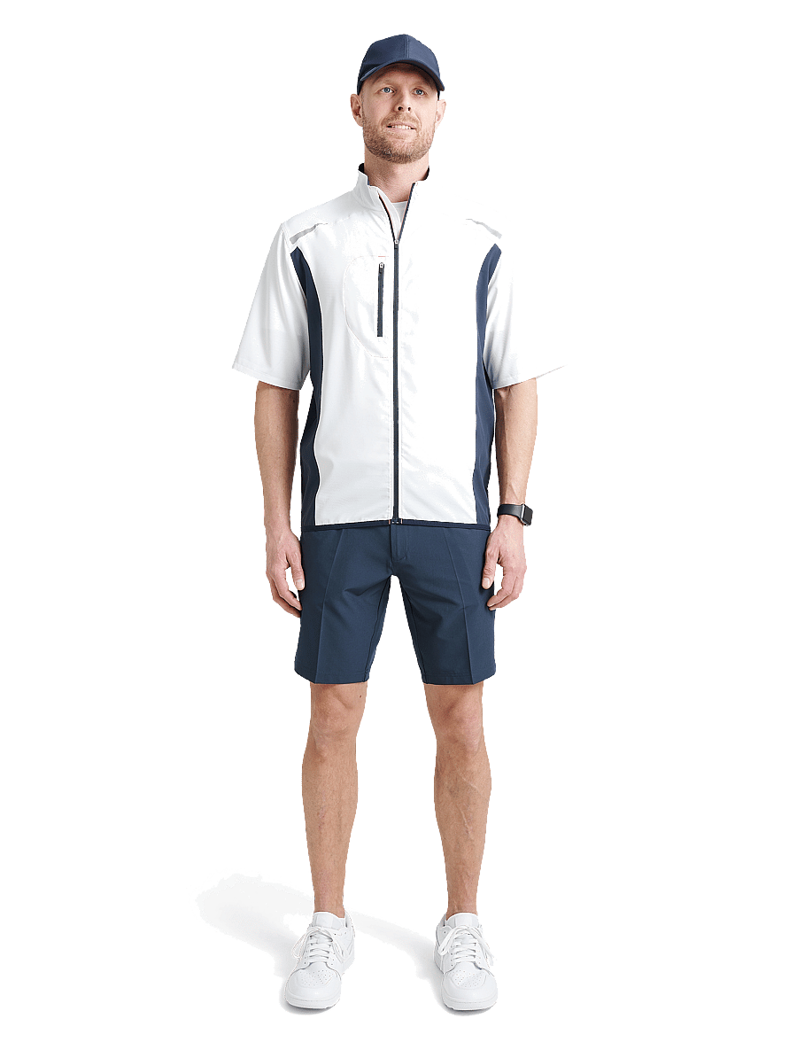 Abacus - Mens Lanark stretch windshirt - golf-jacken - white/navy - 2