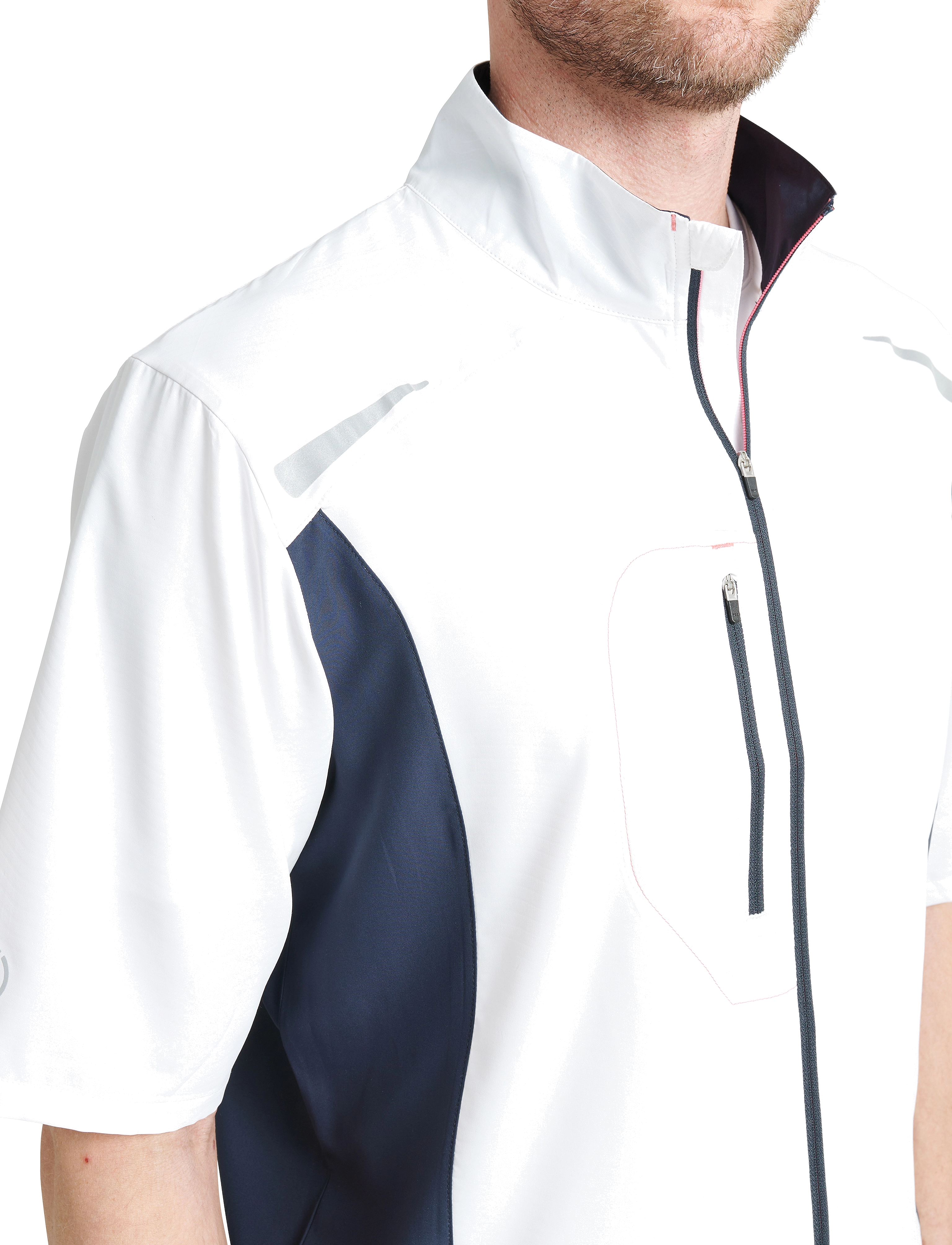 Abacus - Mens Lanark stretch windshirt - golf-jacken - white/navy - 4