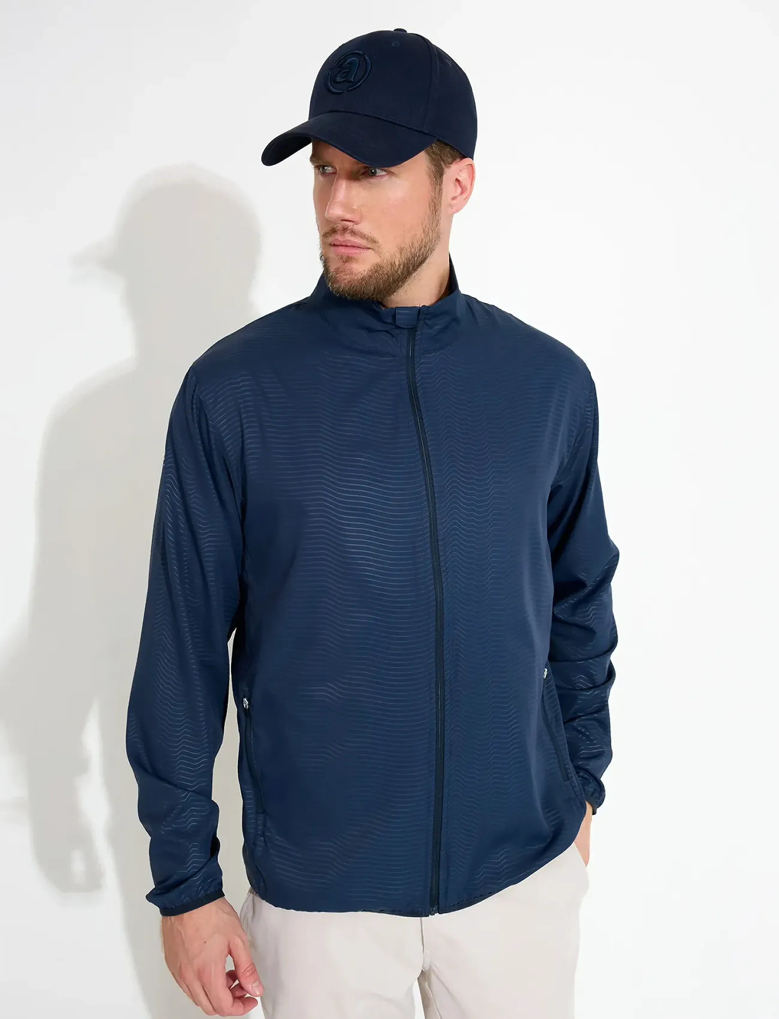 Abacus Mens Lanark Classics Stretch Windjacket, Mænd, Vindjakke, Navy, Str: XXL