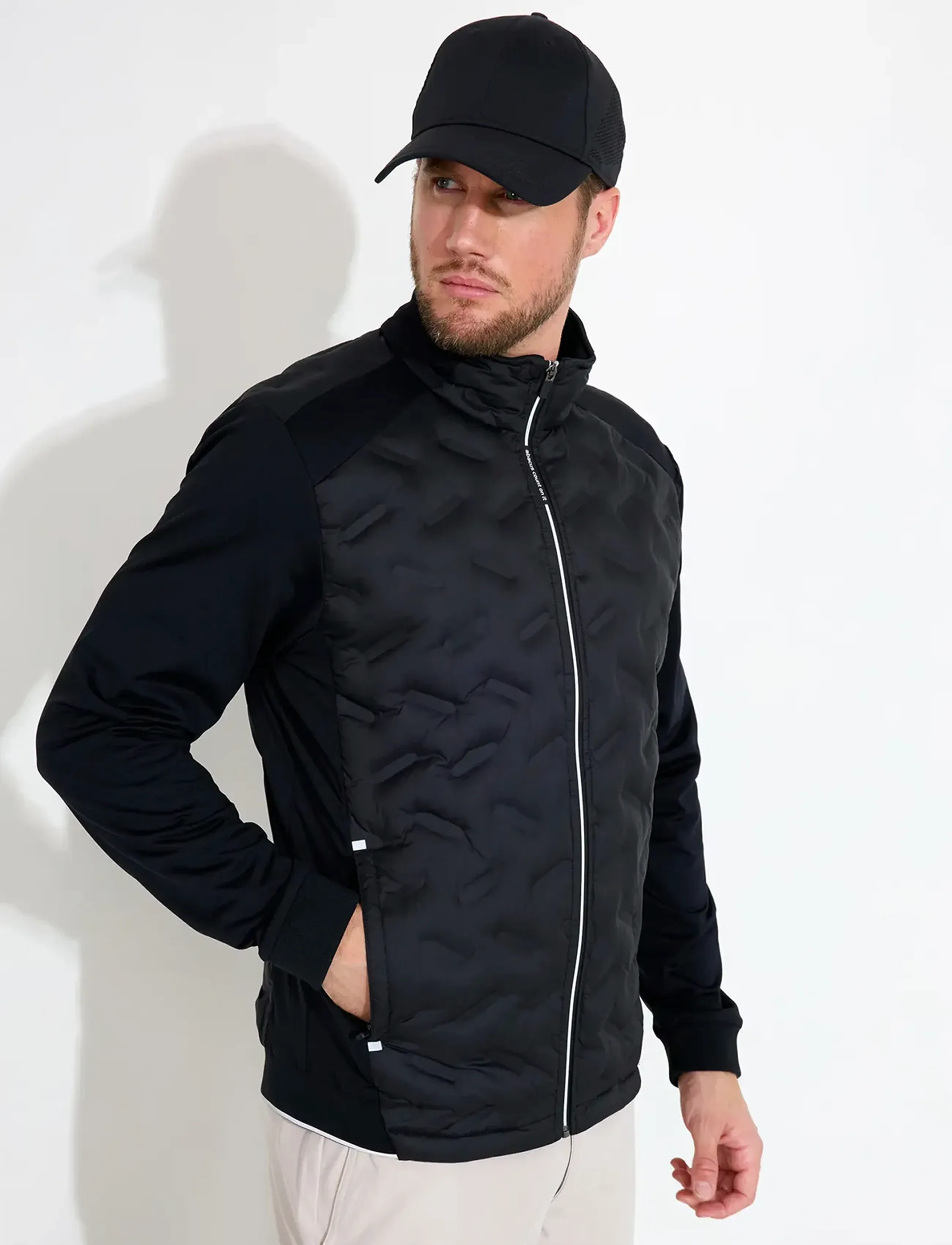 Abacus Mens Portrush Hybrid Jacket, S, Sport Jackets, Schwarz - Golf Männerswear