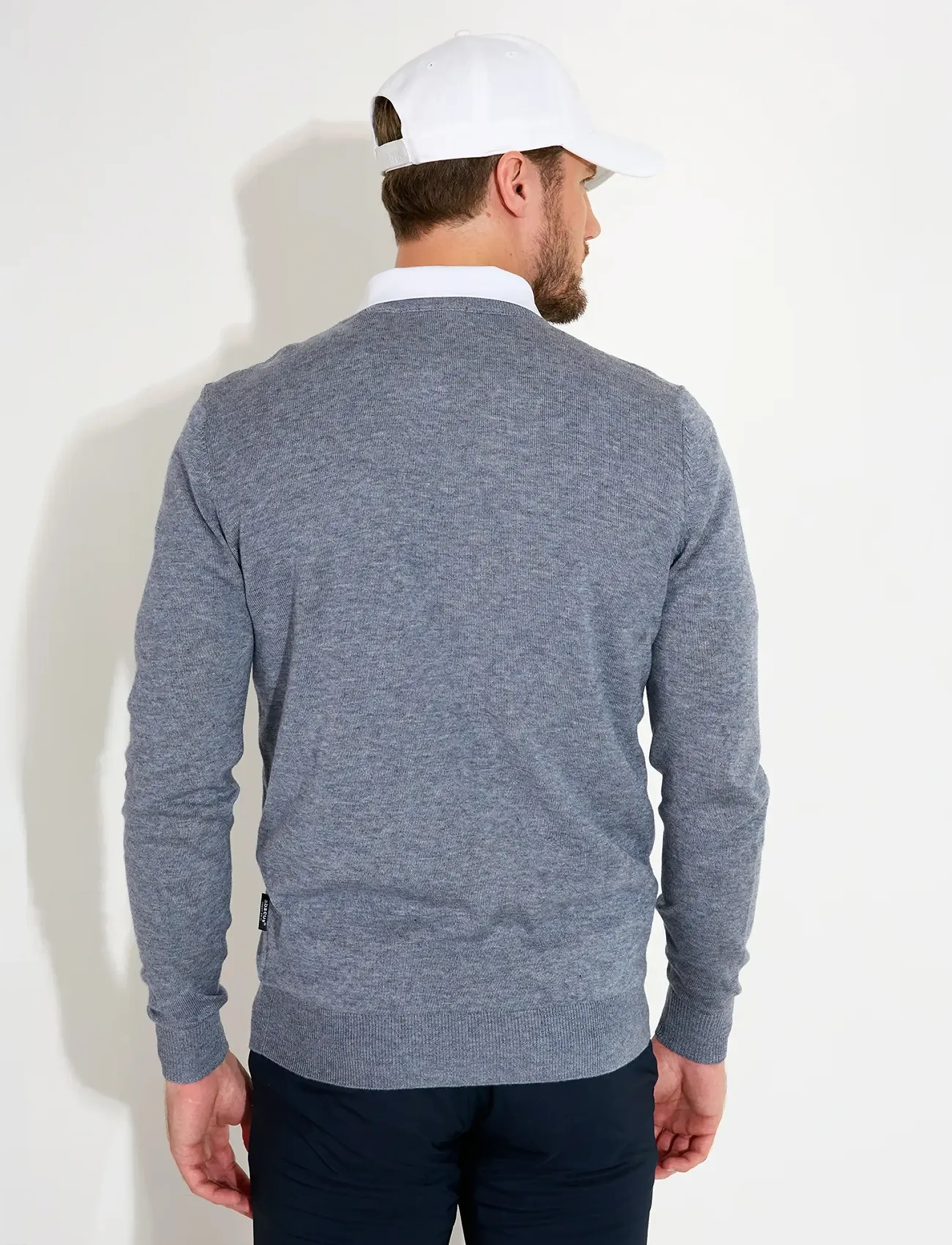 Abacus - Mens Liffin V-neck pullover - greymelange - 3
