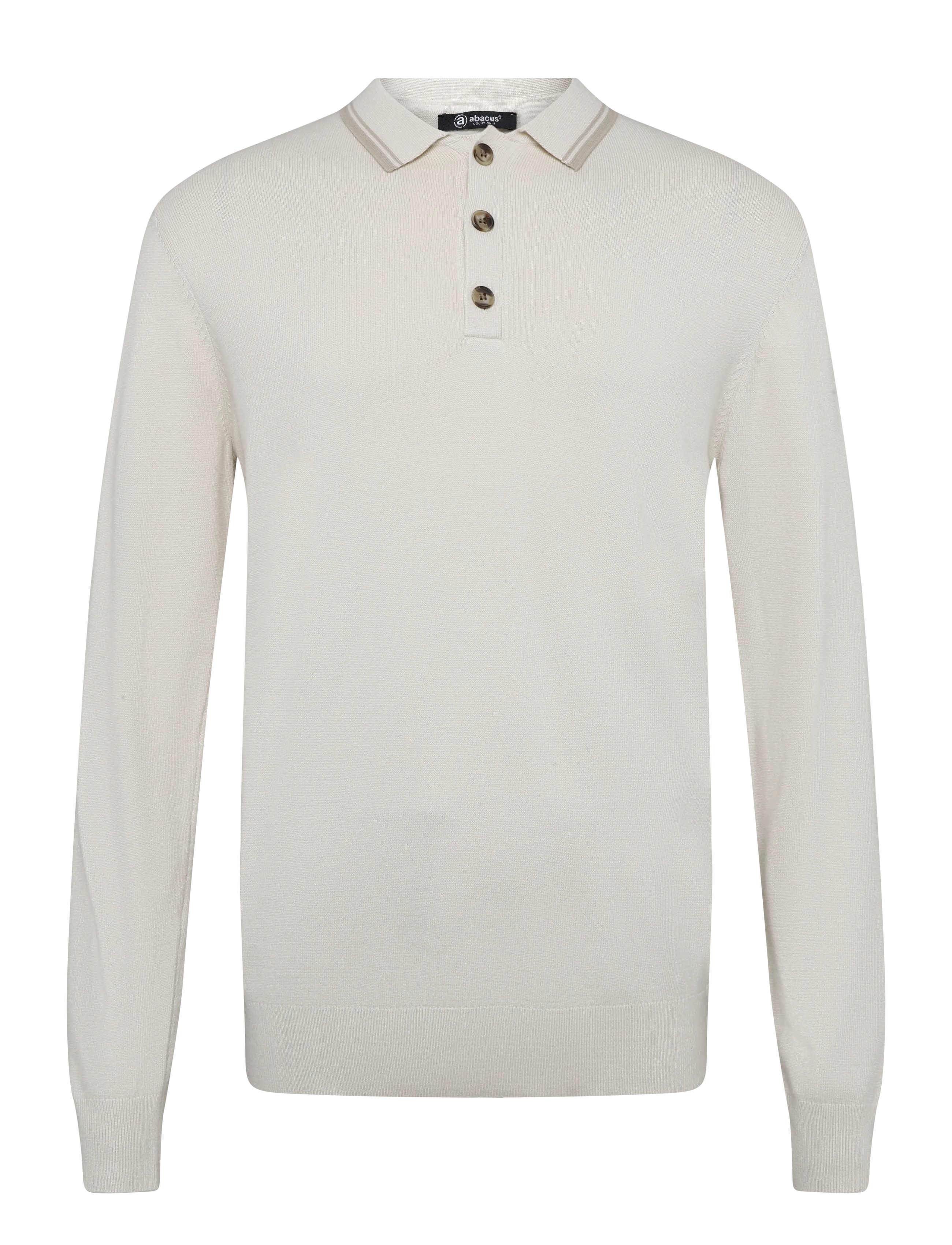 Abacus Mens Niblick longsleeve polo - Pikéer - CLAM / cream