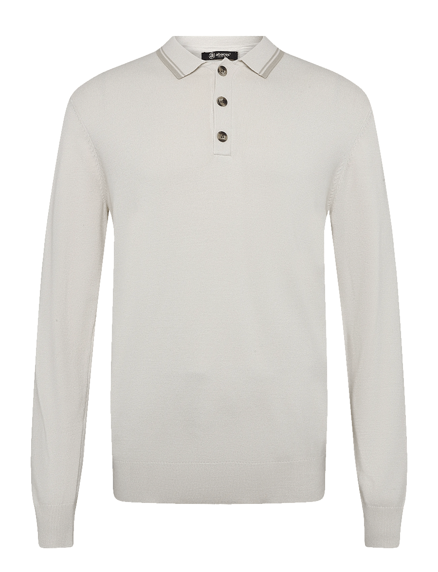 Abacus - Mens Niblick longsleeve polo - toppe & t-shirts - clam - 1