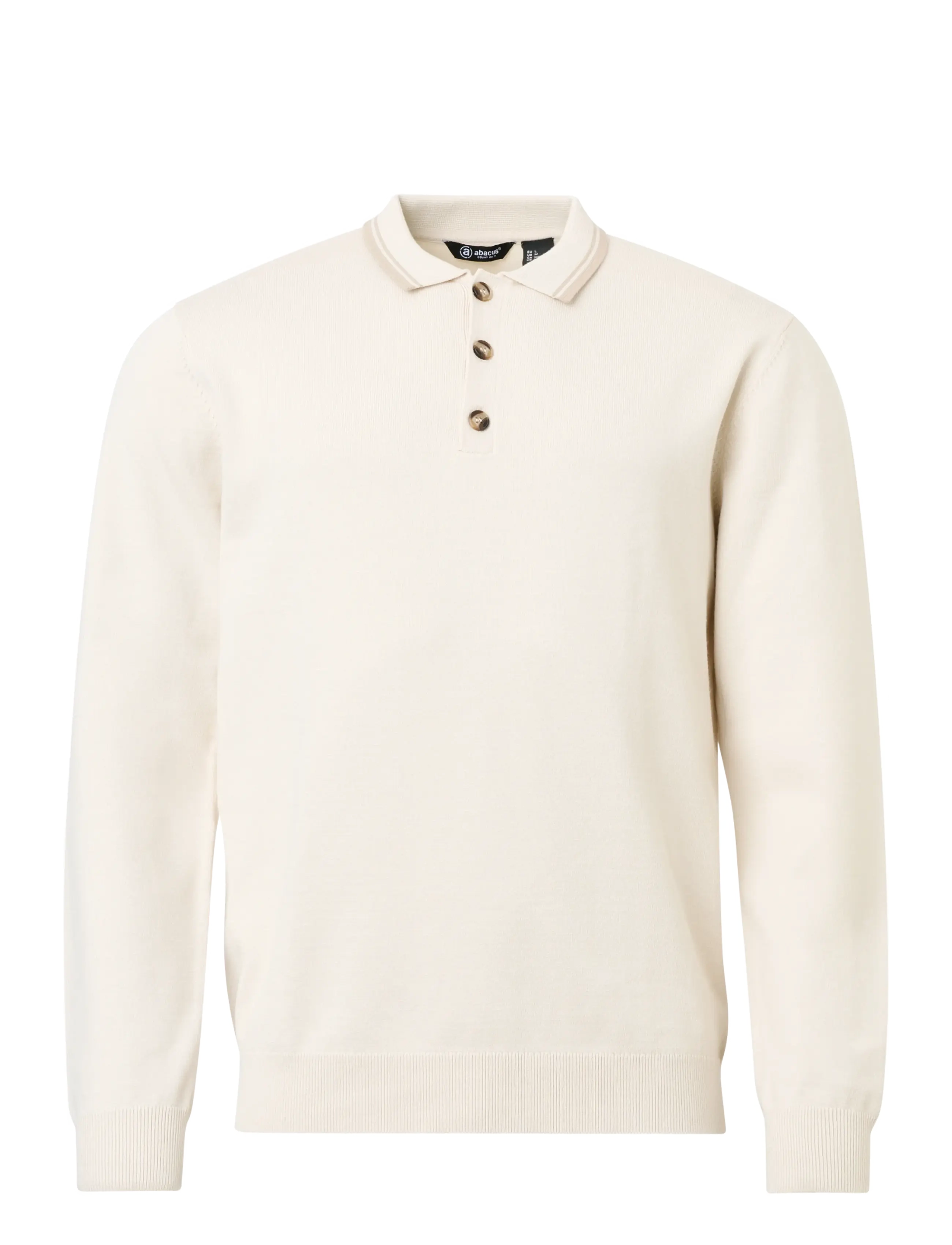 Abacus Mens Niblick longsleeve polo - Tøj - CLAM / cream