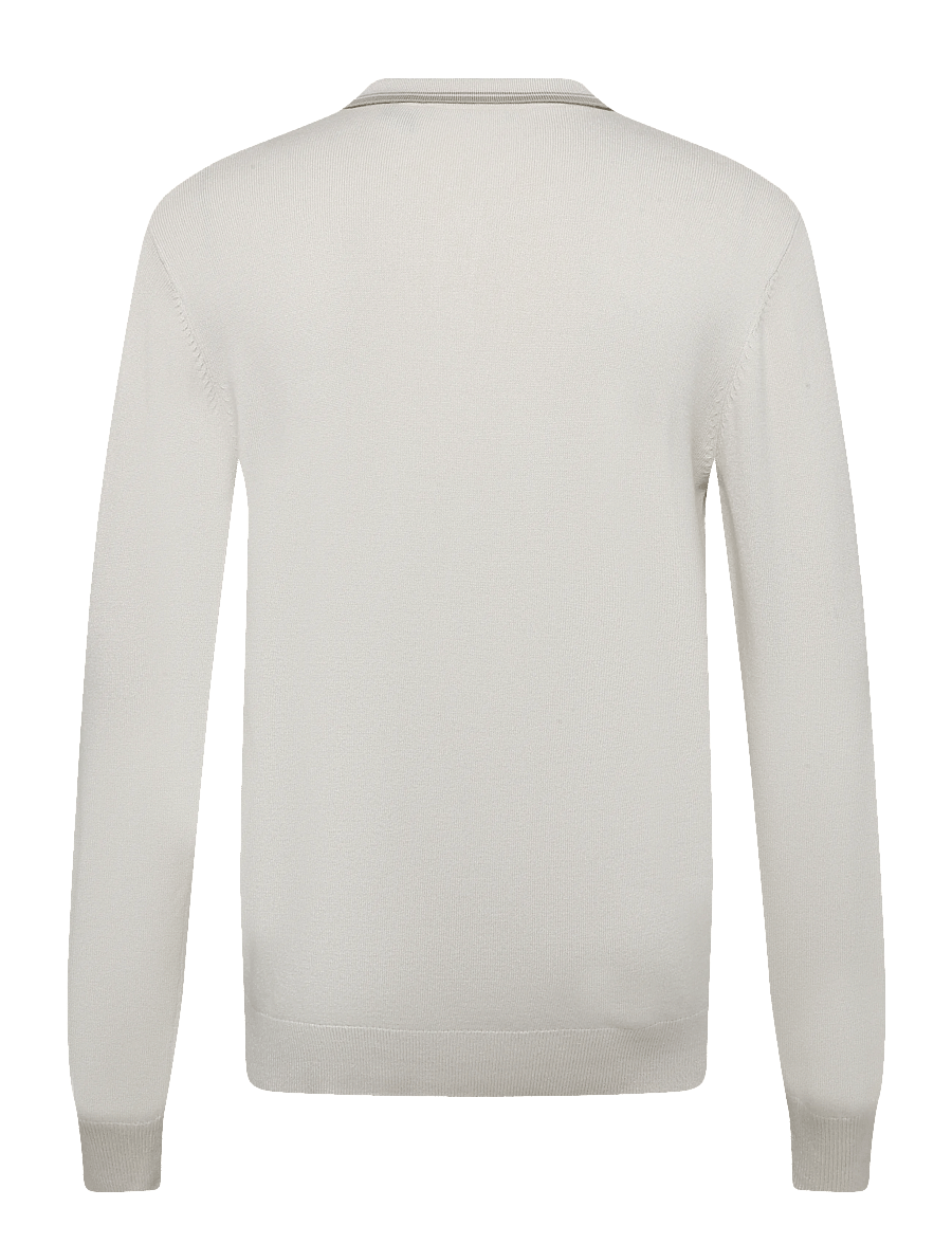 Abacus - Mens Niblick longsleeve polo - toppe & t-shirts - clam - 2