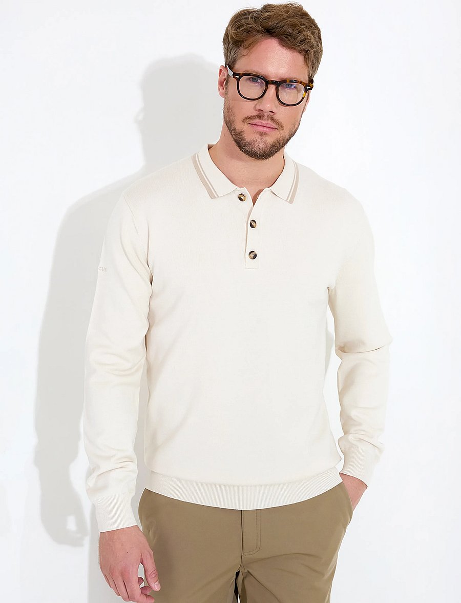 Abacus - Mens Niblick longsleeve polo - toppe & t-shirts - clam - 0