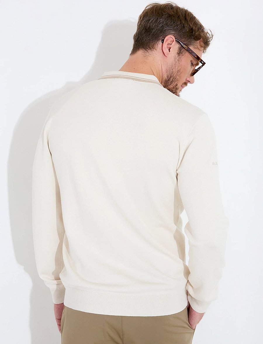 Abacus - Mens Niblick longsleeve polo - toppe & t-shirts - clam - 2