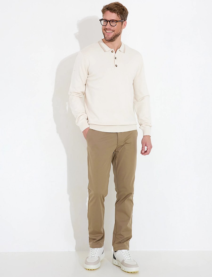 Abacus - Mens Niblick longsleeve polo - toppe & t-shirts - clam - 3