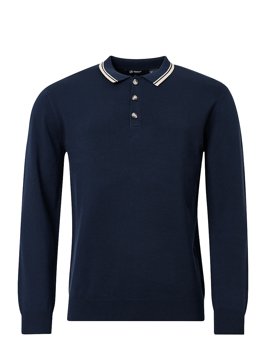 Abacus - Mens Niblick longsleeve polo - toppar & t-shirts - navy - 1