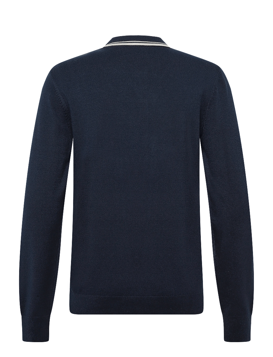 Abacus - Mens Niblick longsleeve polo - toppar & t-shirts - navy - 2