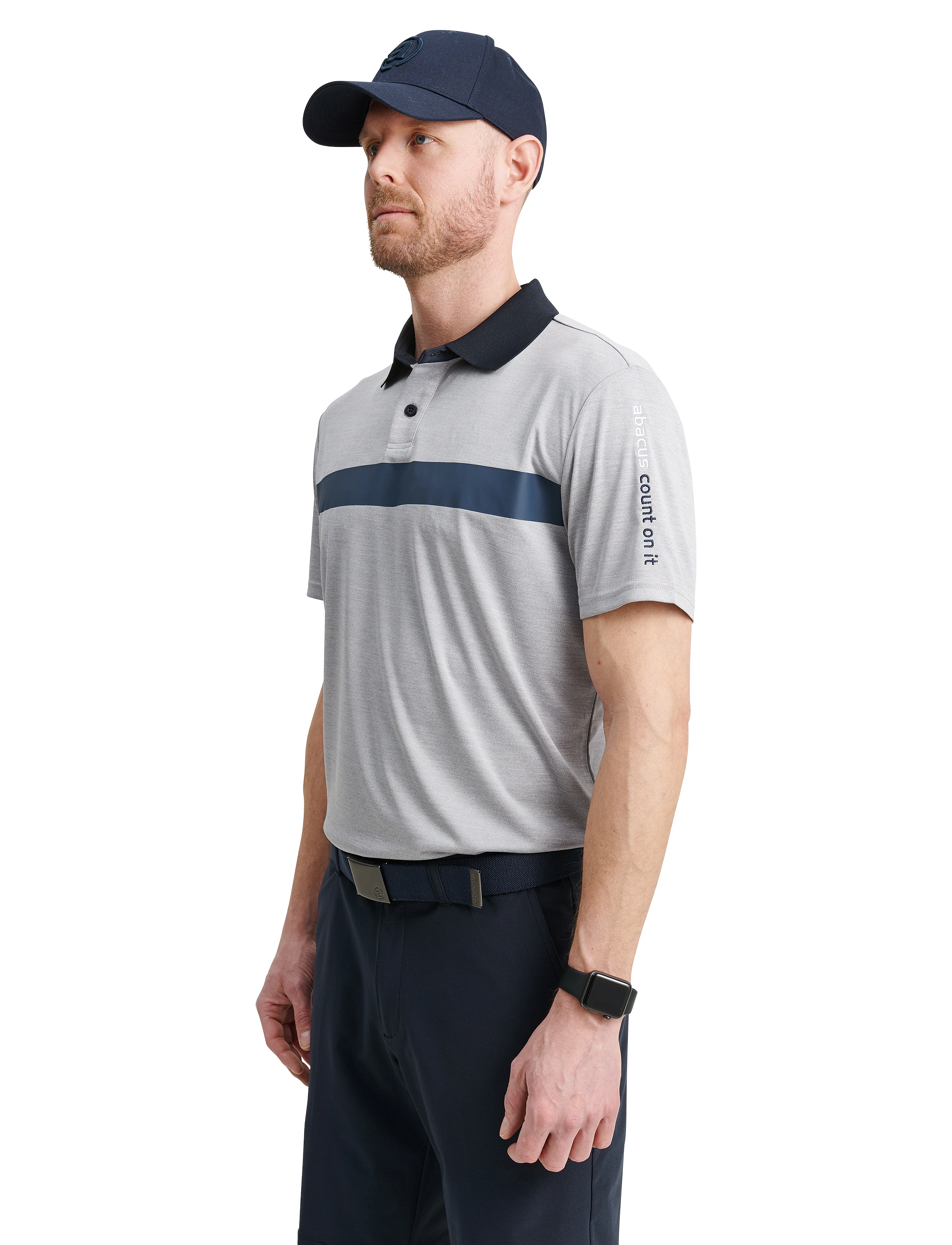 Abacus - Mens Hudson drycool polo - lt.greymelange - 2