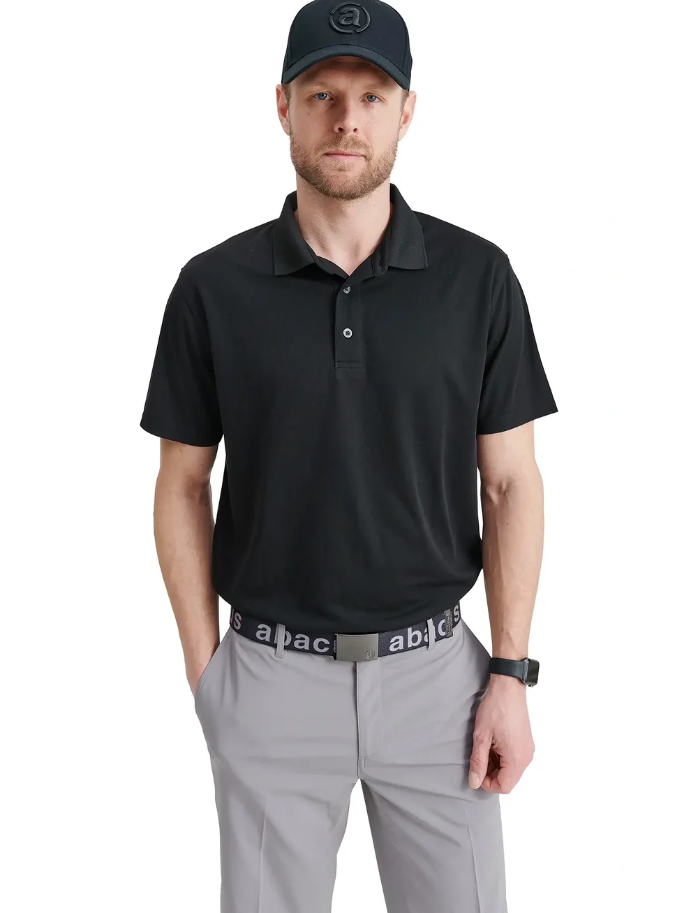 Abacus - Mens Cray drycool polo - toppe & t-shirts - black - 0