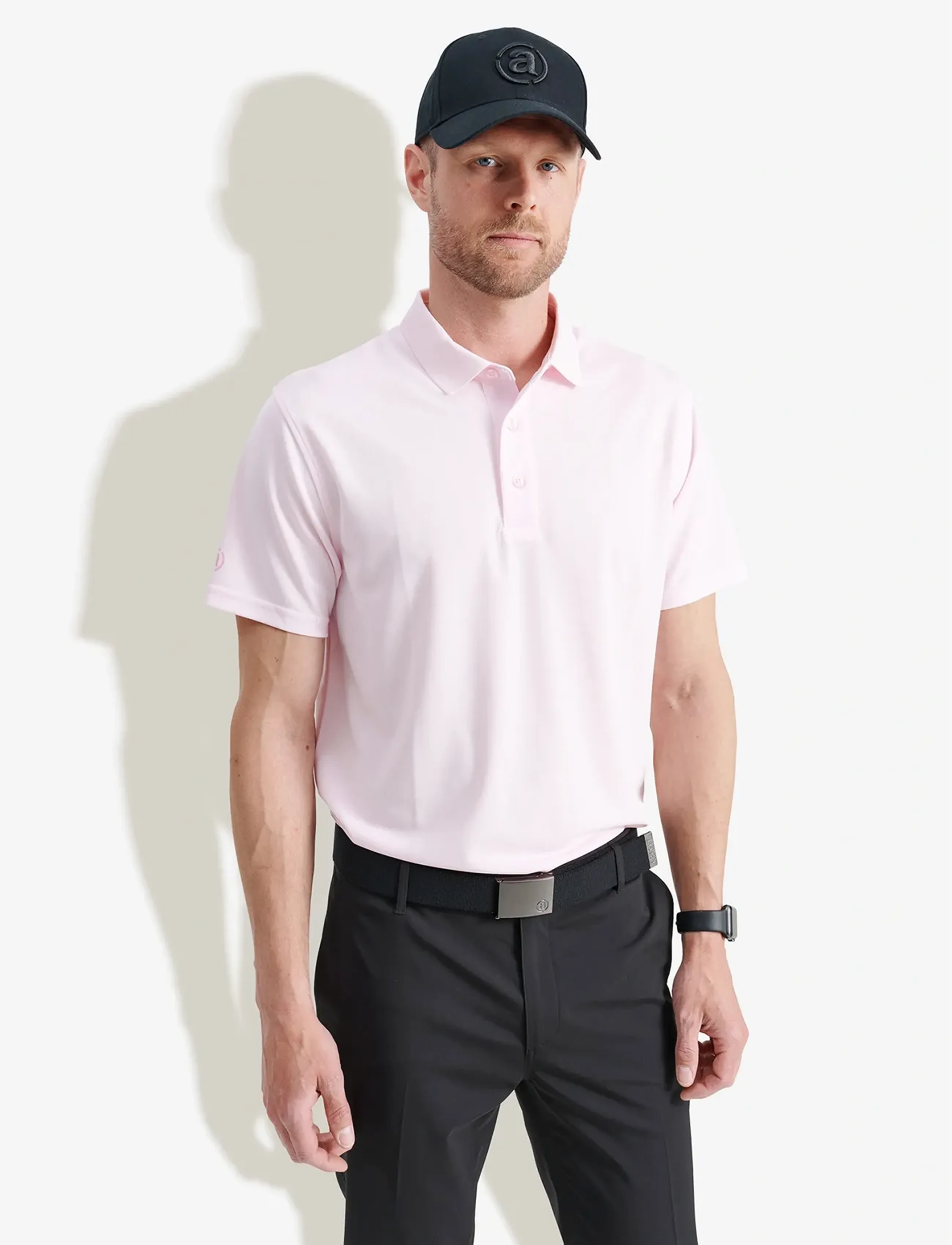 Abacus Mens Cray Drycool Polo, Mænd, Polo T-shirt, Pink, Str: L