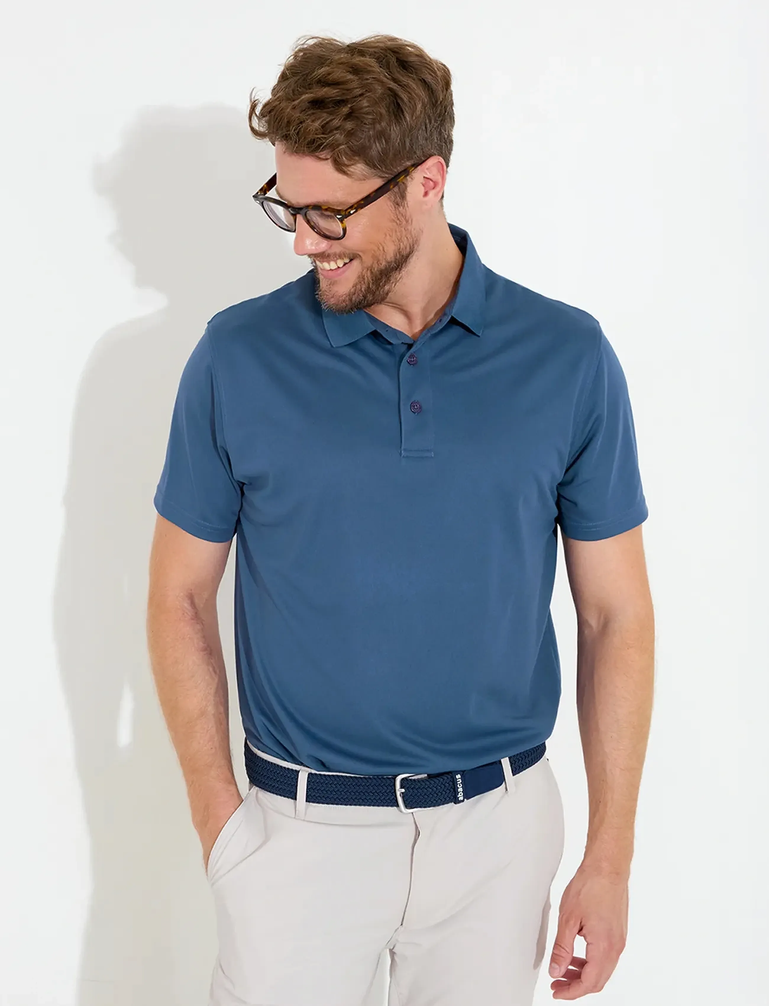 Abacus Mens Cray Drycool Polo, Mænd, Polo T-shirt, Blå, Str: XXL