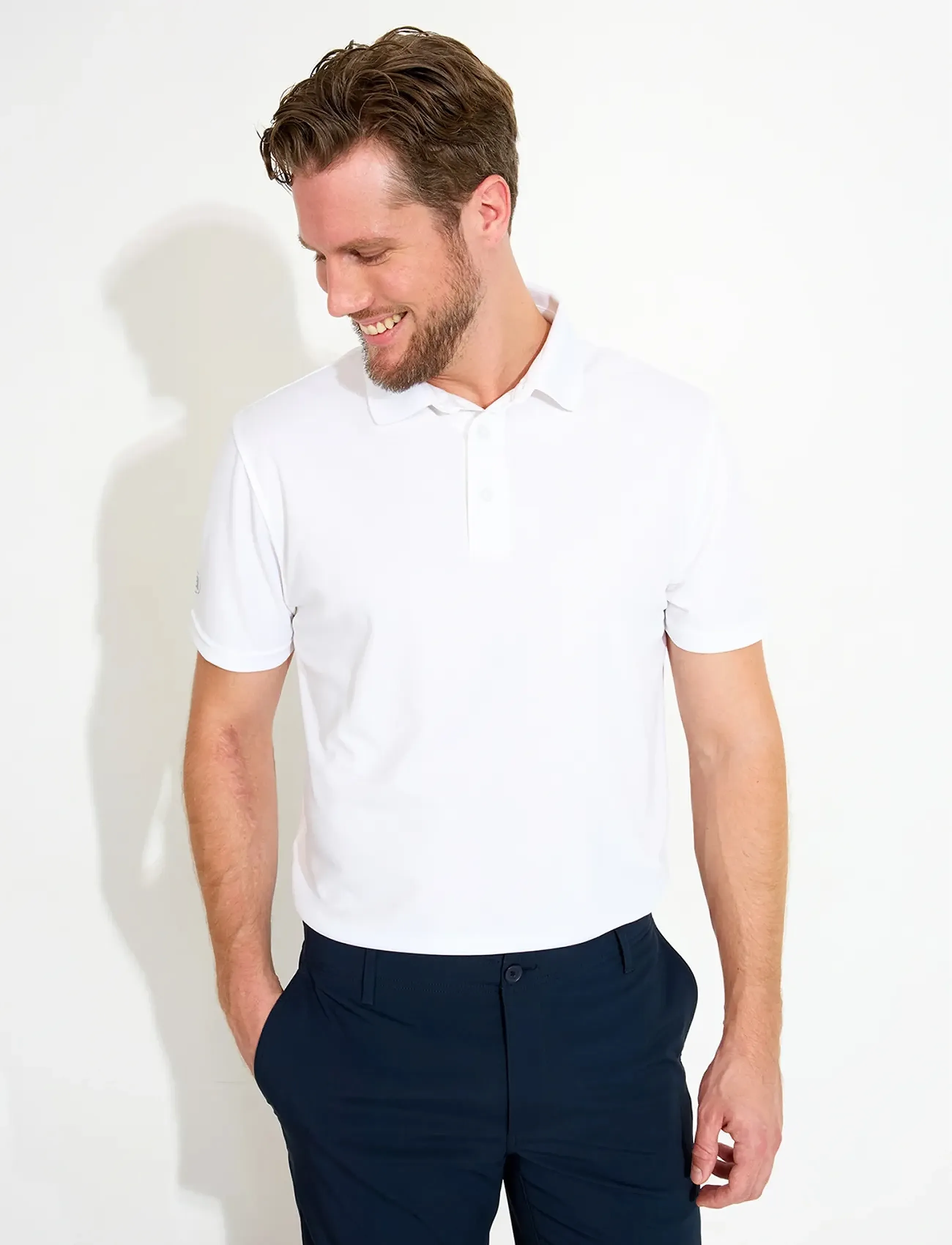 Abacus Mens Cray Drycool Polo, Mænd, Polo T-shirt, Hvid, Str: XXL
