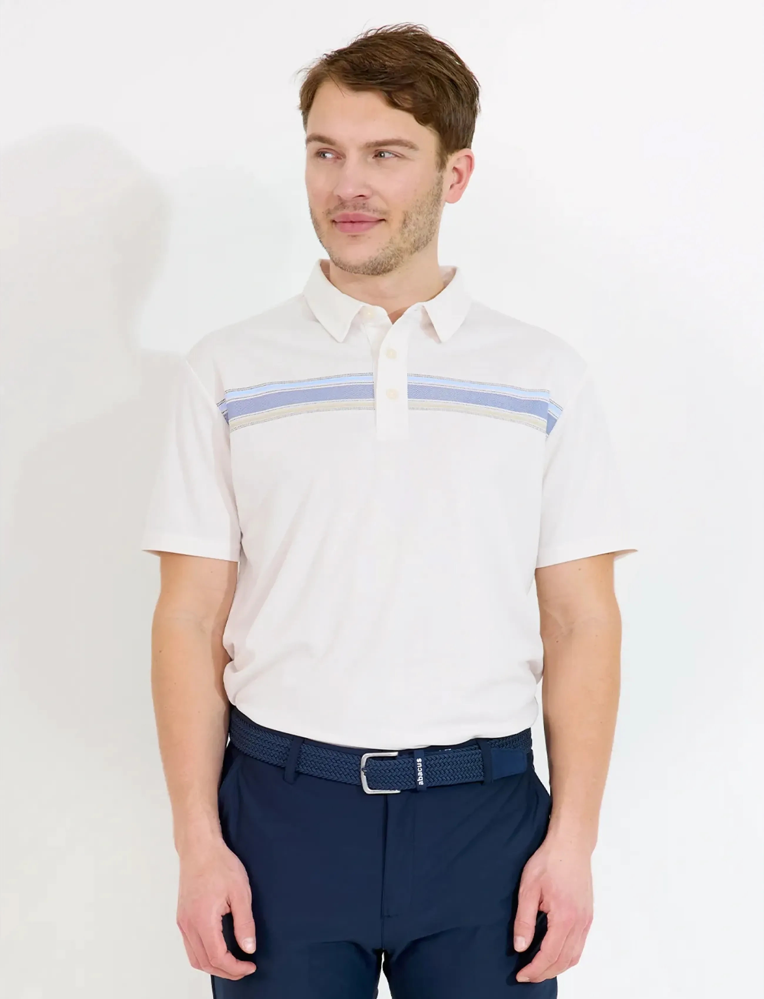 Abacus Mens Cruit Drycool Polo, L, White, Sport Polos > Sport Short-sleeved Polos, Herre