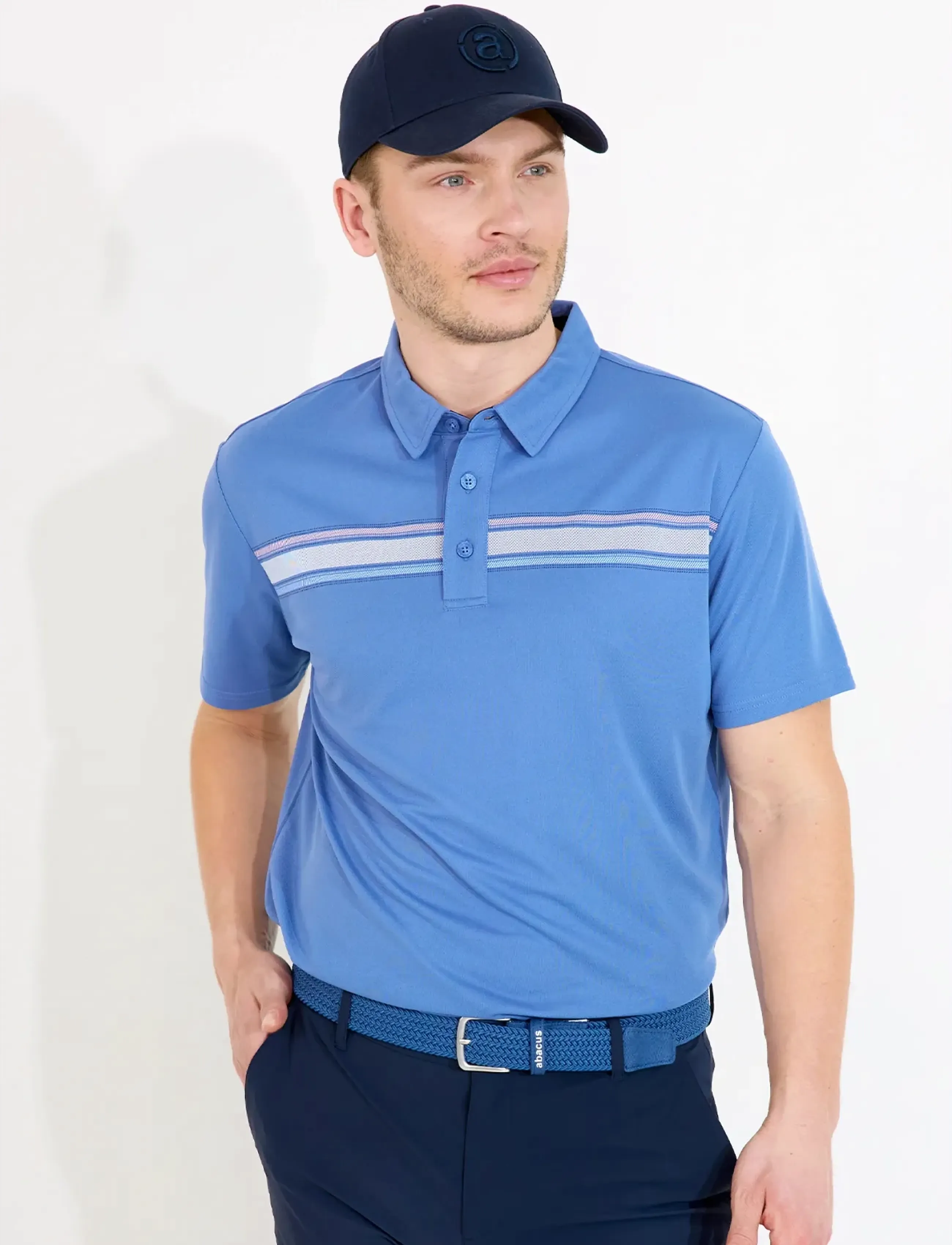 Abacus Mens Cruit Drycool Polo, L, Blue, Sport Polos > Sport Short-sleeved Polos, Herre