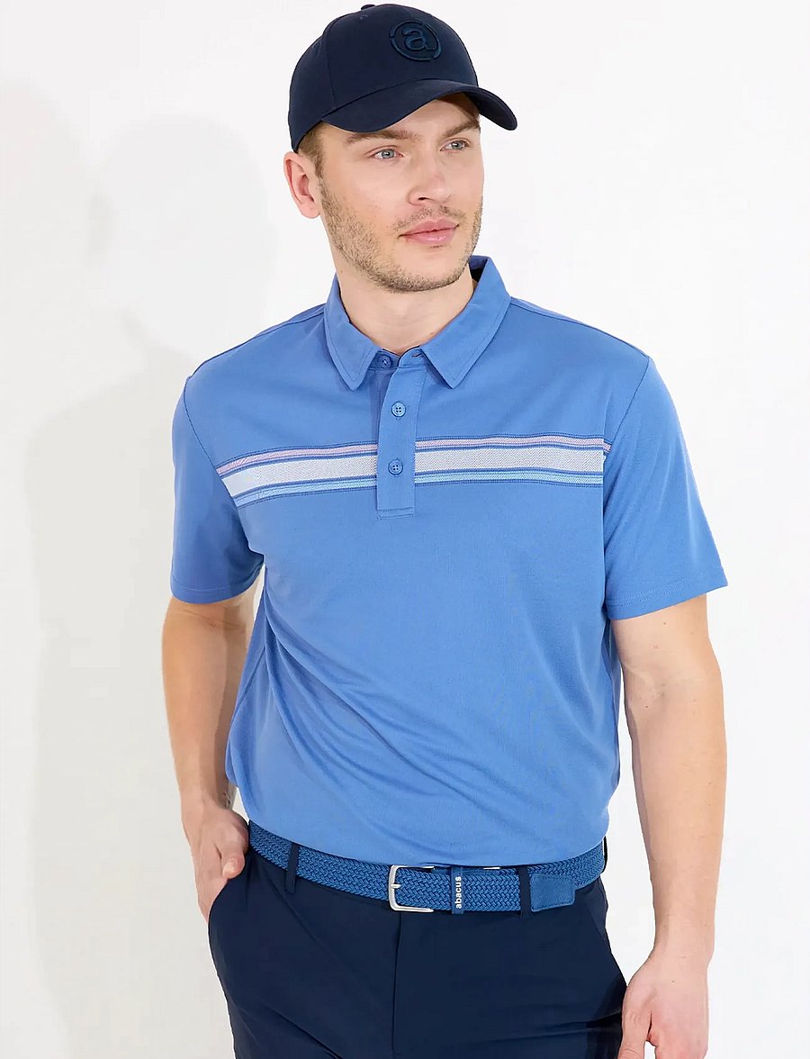 Abacus - Mens Cruit drycool polo - oberteile & t-shirts - horizon blue - 0