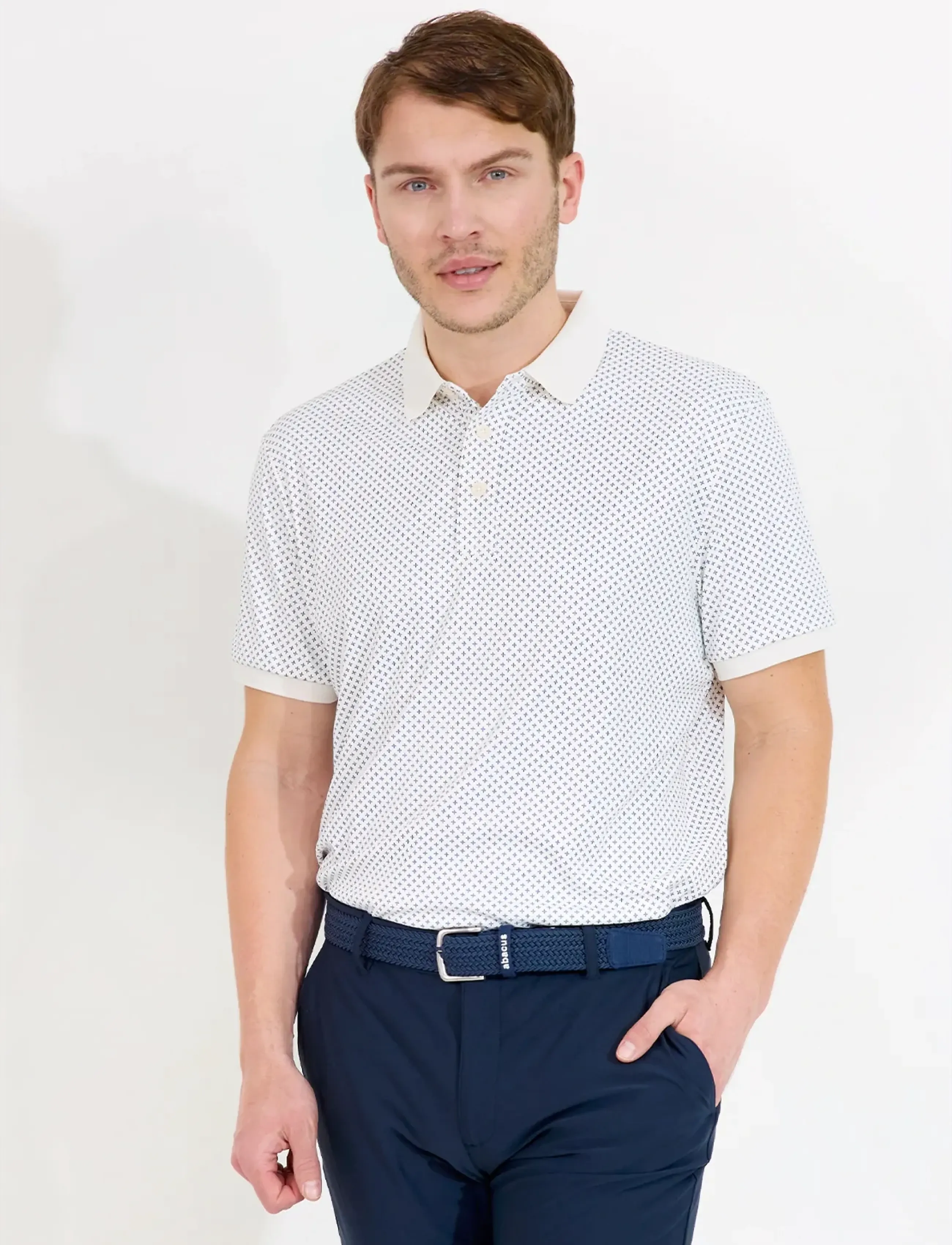 Abacus Mens Hayden Drycool Polo, L, White, Sport Polos > Sport Short-sleeved Polos, Herre