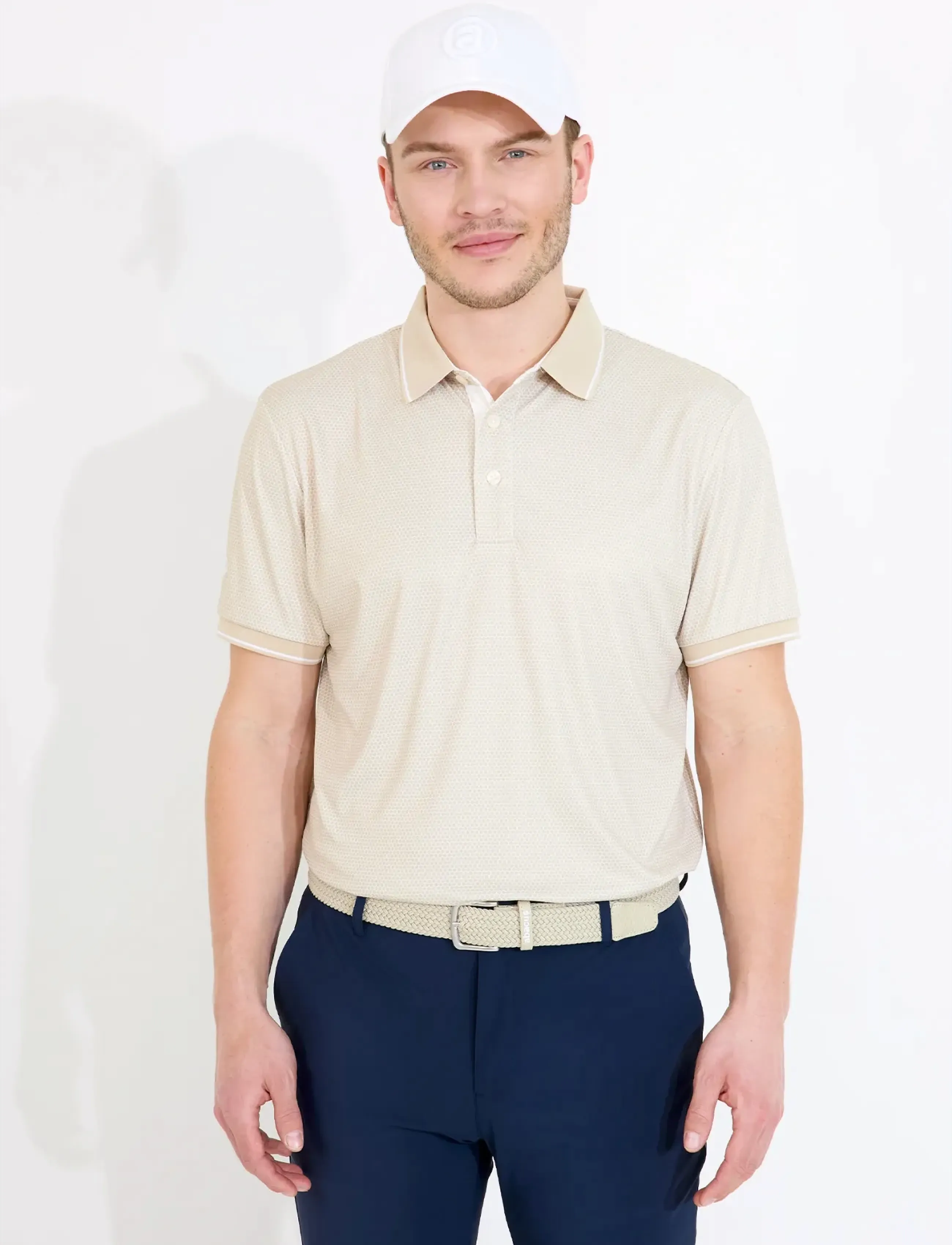 Abacus Mens Headfort Drycool Polo, Mænd, Polo T-shirt, Cream, Str: XL