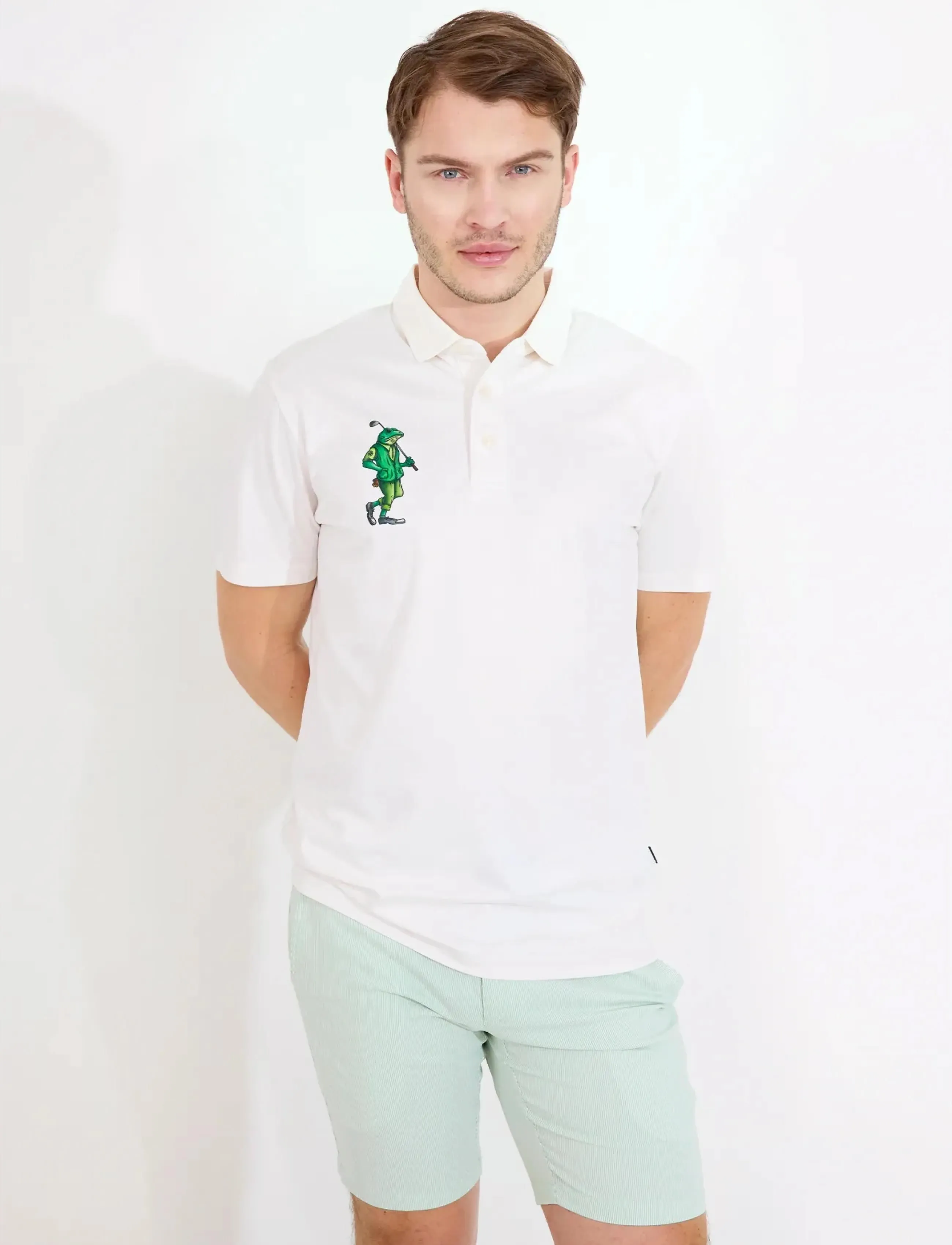 Abacus Mens Froggy Drycool Polo, Mænd, Frø Polo Shirt, Hvid, Str: S